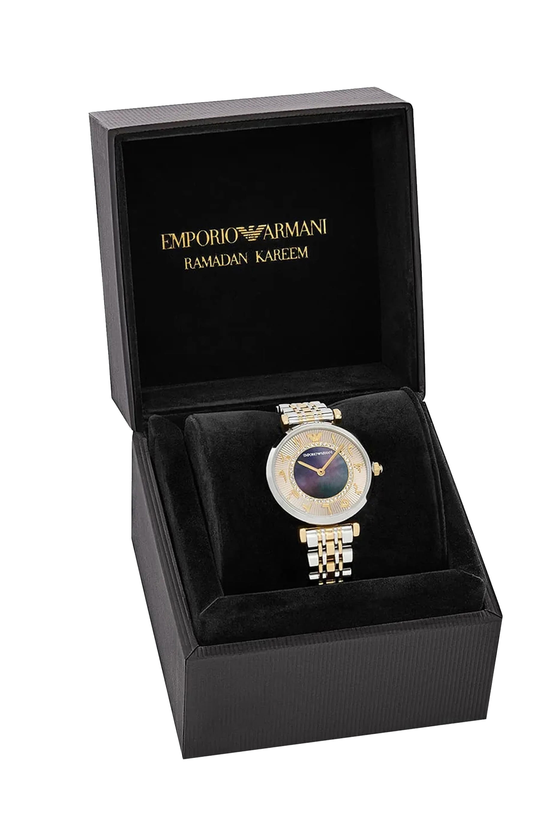 ساعة ثنائية العقارب بلونين ستانلس ستيل