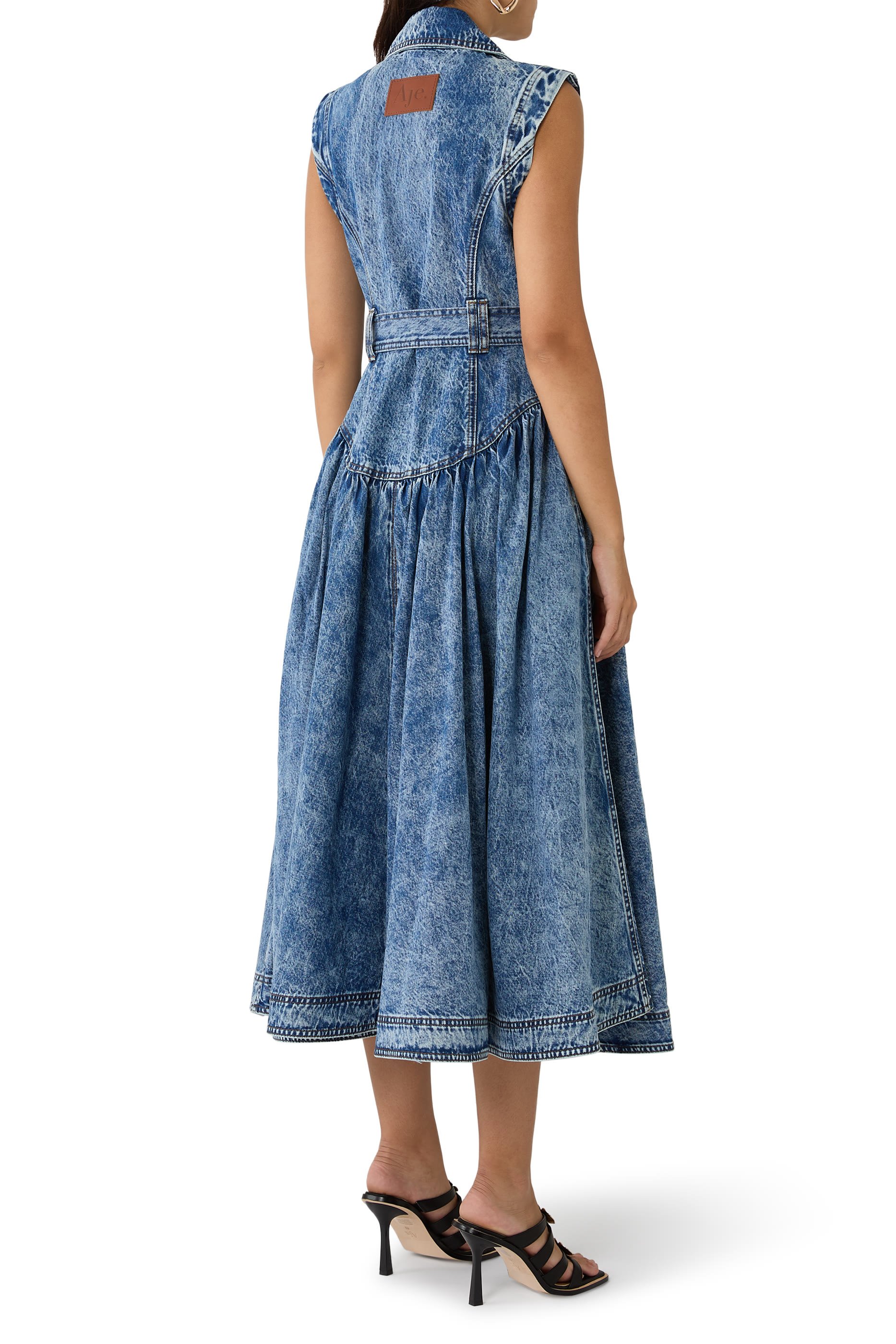 فستان أنجلينا متوسط  الطول بحزام