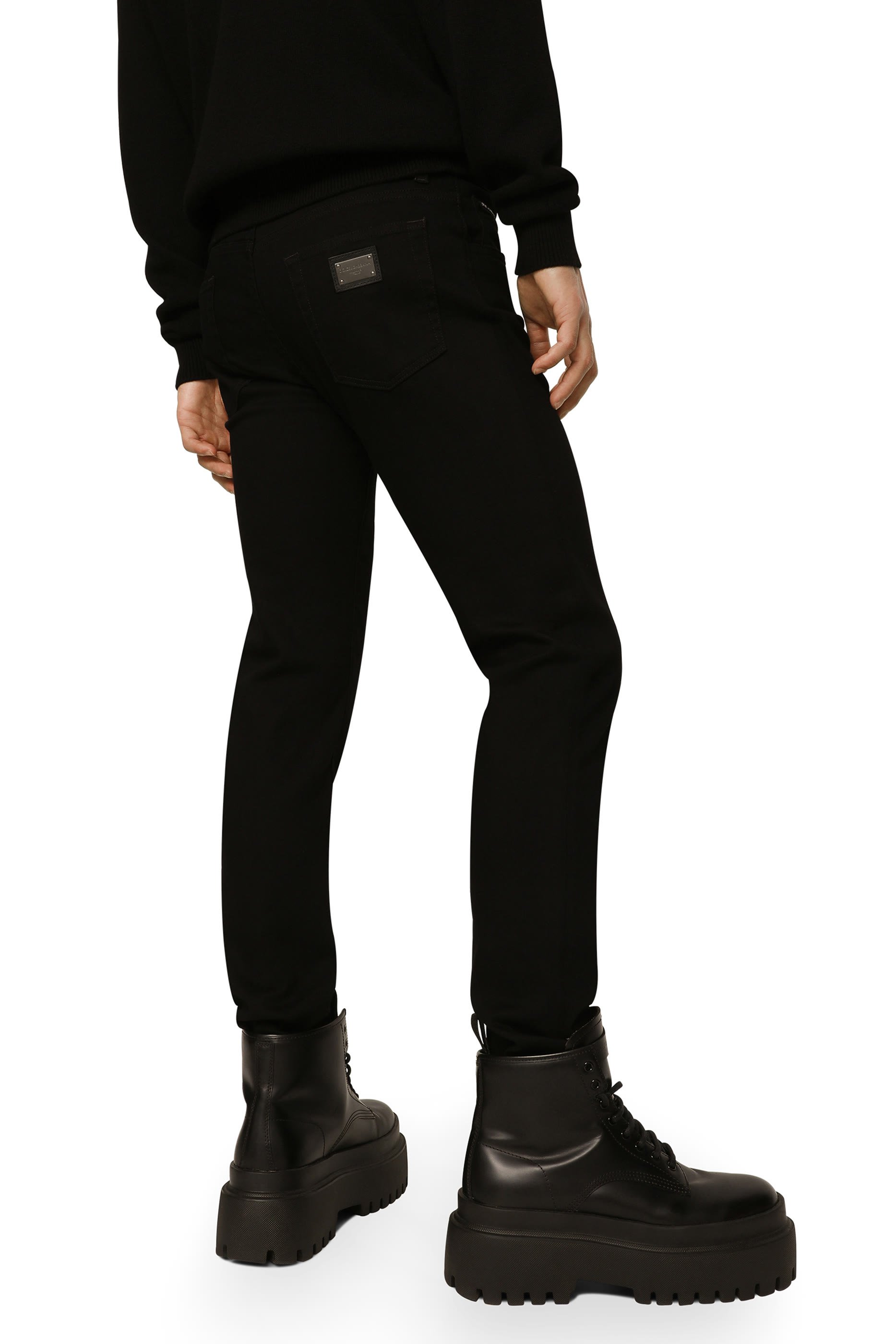 بنطال جينز بقصة ضيقة دنيم مطاطي