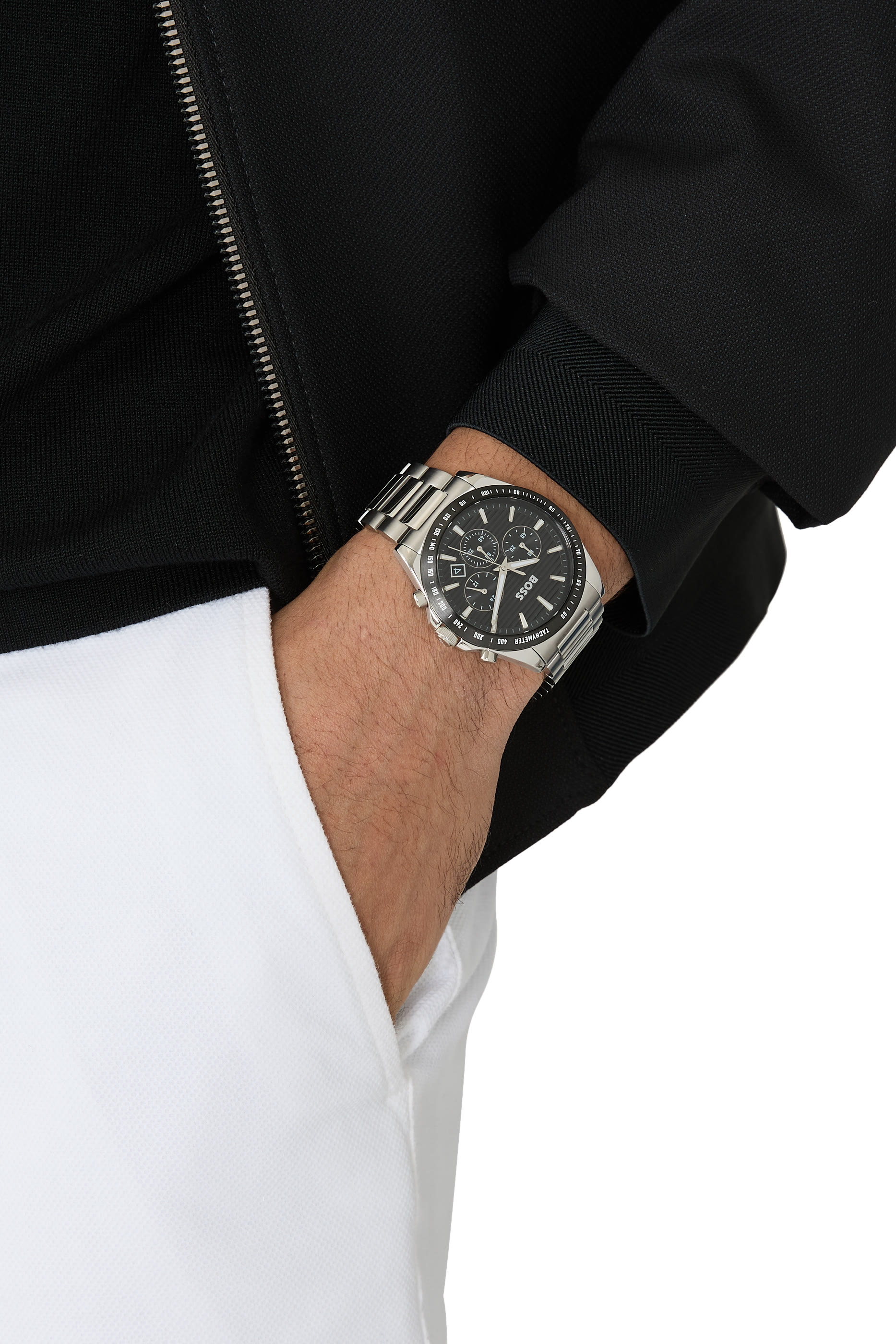 ساعة كرونوغراف بسوار بحلقات H