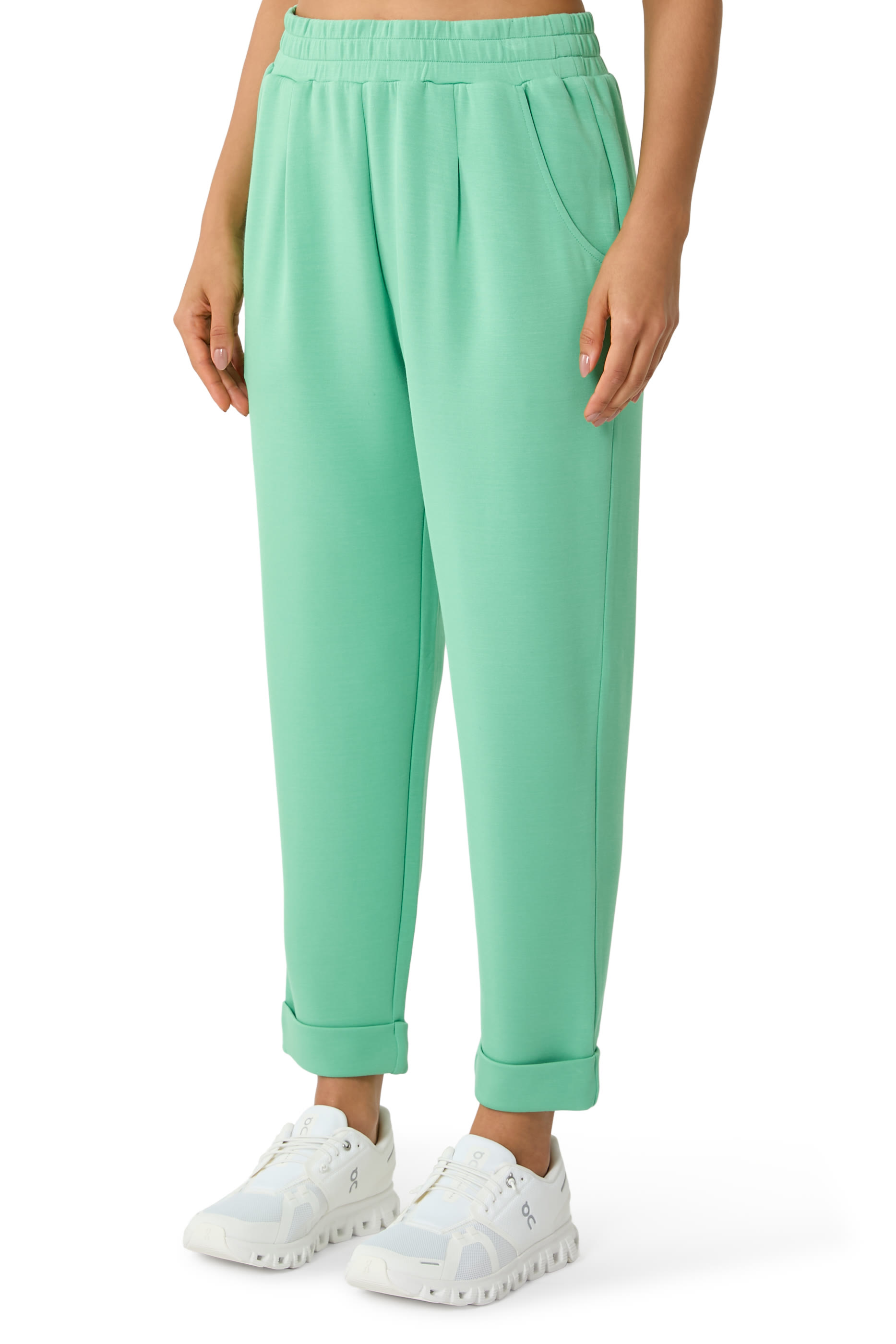 بنطال بأسوار كاحل مطوية 28.5 بوصة