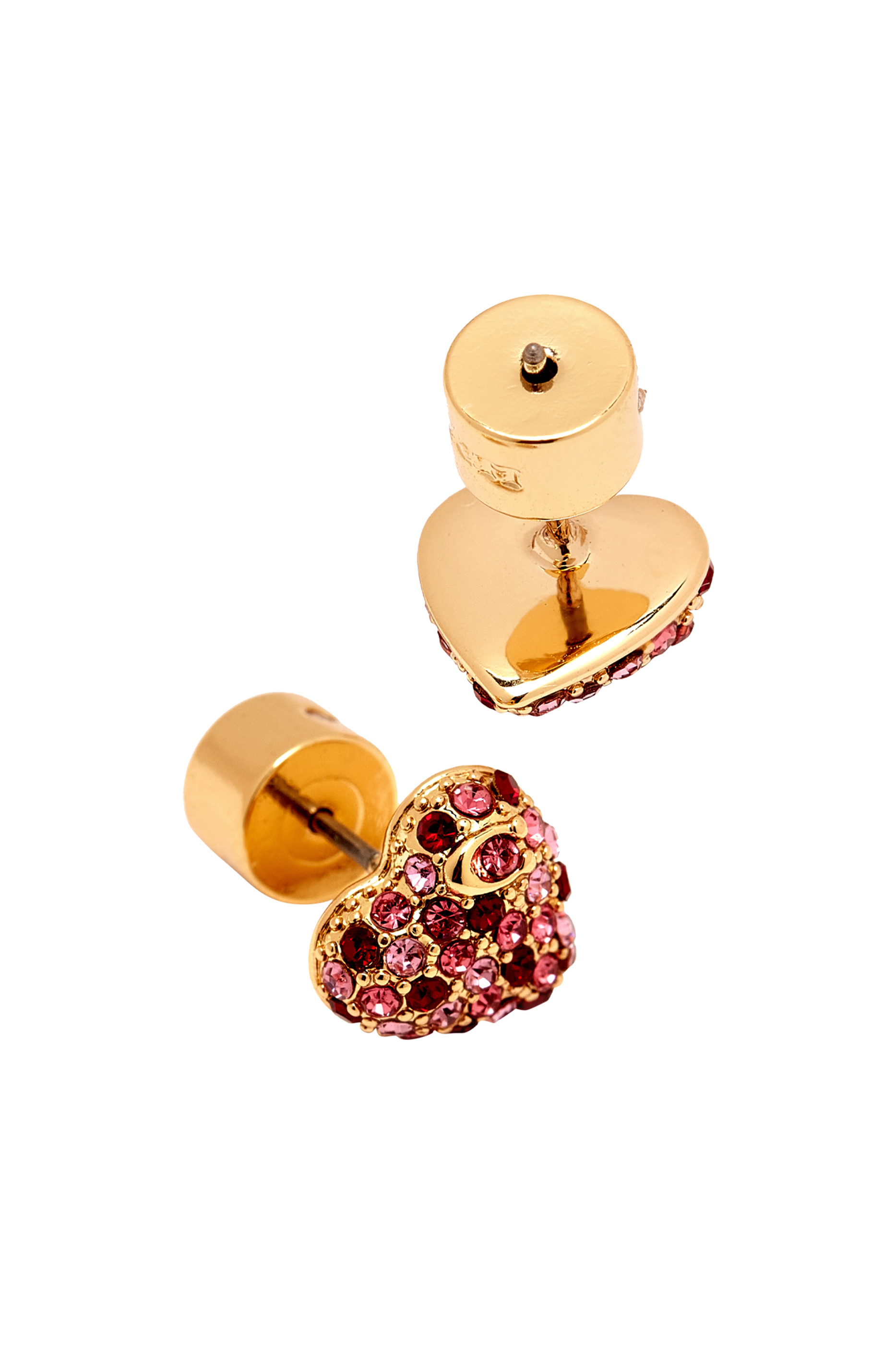 أقراط بتصميم قلب مرصعة بأحجار بافيه