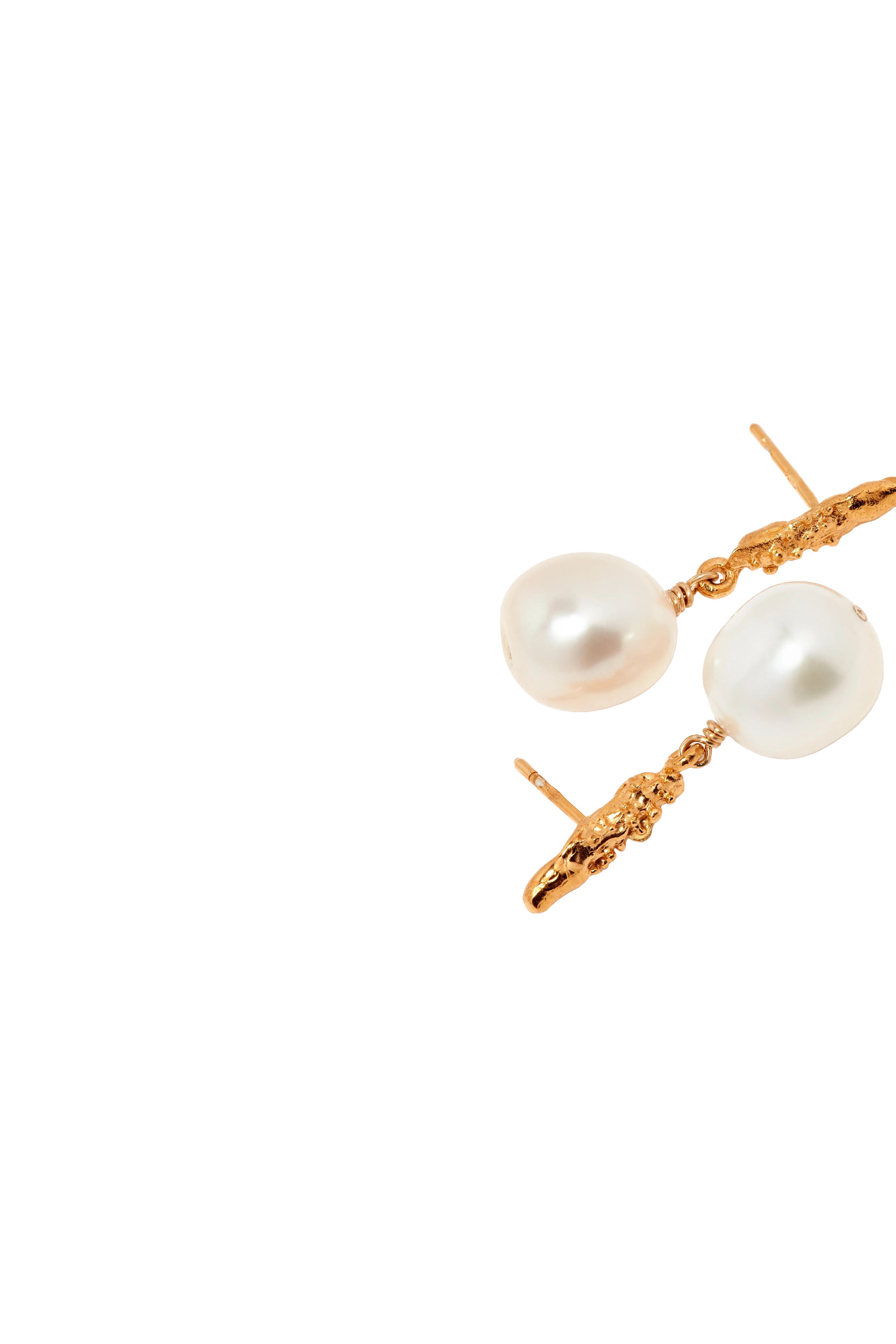 أقراط متدلية ذا لستر اوف ذا مون بلؤلؤ برونز مطلي بالذهب عيار 24