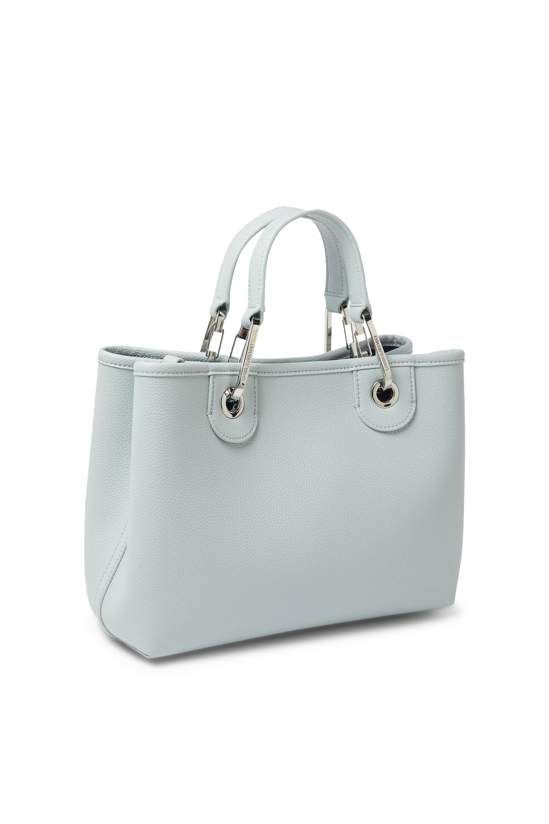 حقيبة يد مزينة بشعار الماركة