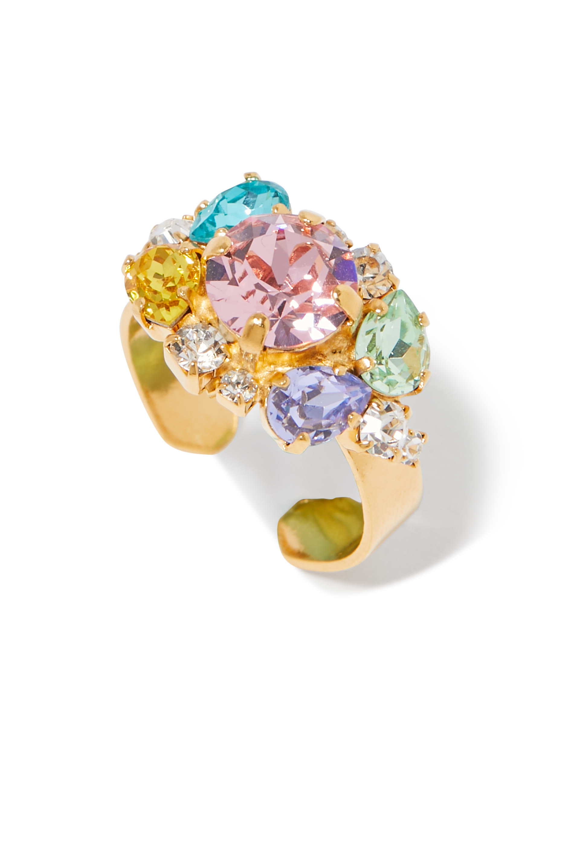 خاتم مولي مرصع بكريستال، طلاء ذهب عيار 18