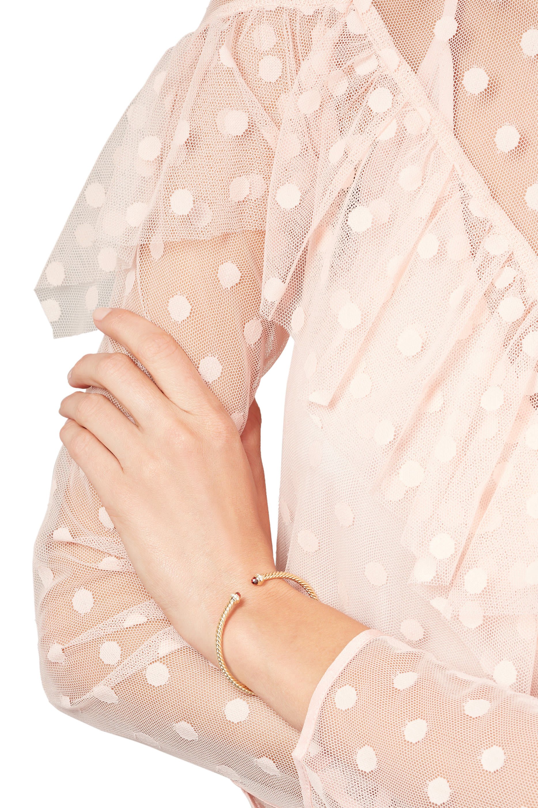 سوار كابل سبيرا مزين بالعقيق ذهب أصفر عيار 18