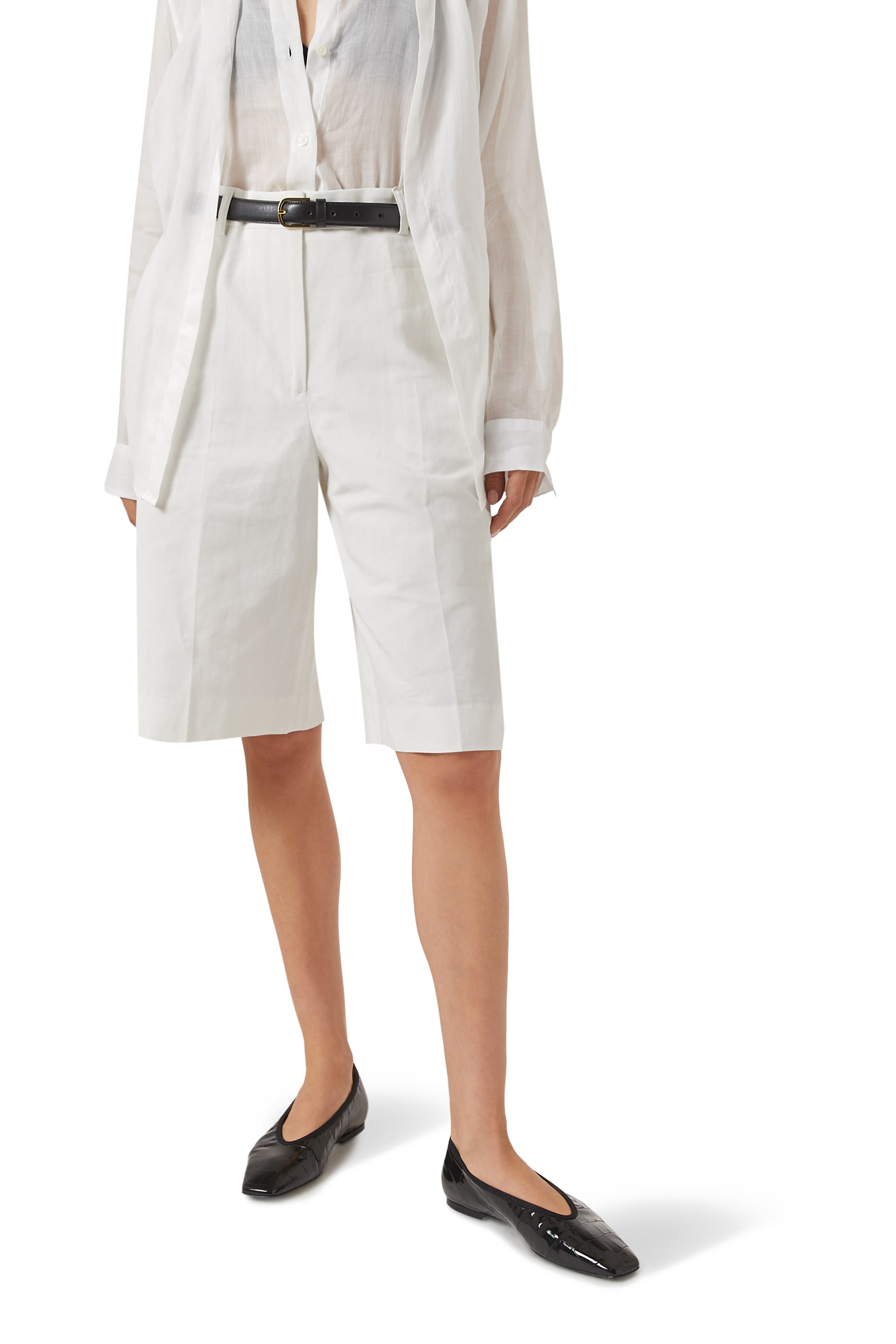 حذاء بالرينا بتصميم بسيط بنقشة جلد تمساح