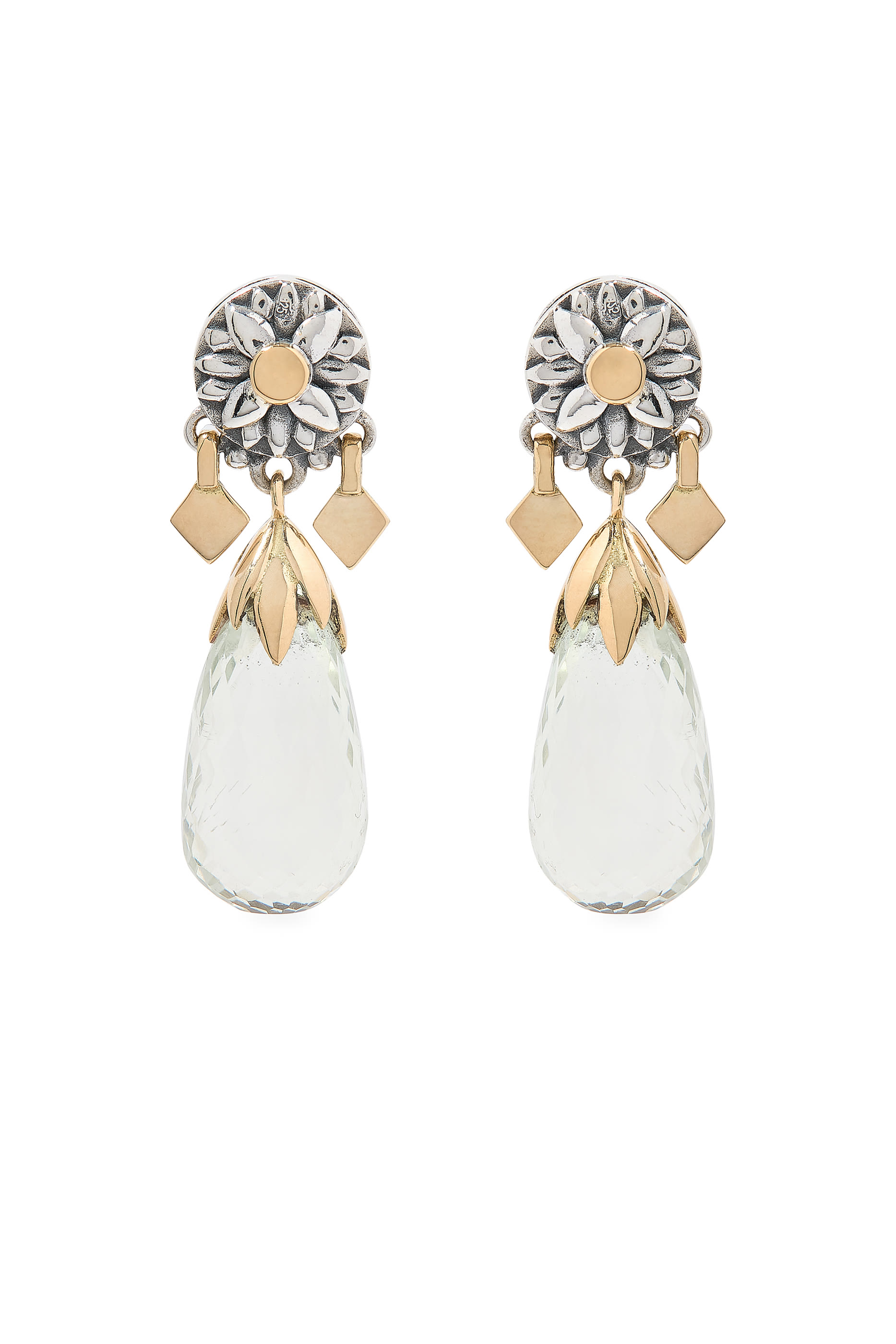 أقراط وندرز أوف نيتشر بريلويت مرصعة بأحجار الأماثيست، ذهب أصفر عيار 18 قيراط وفضة استرلينية