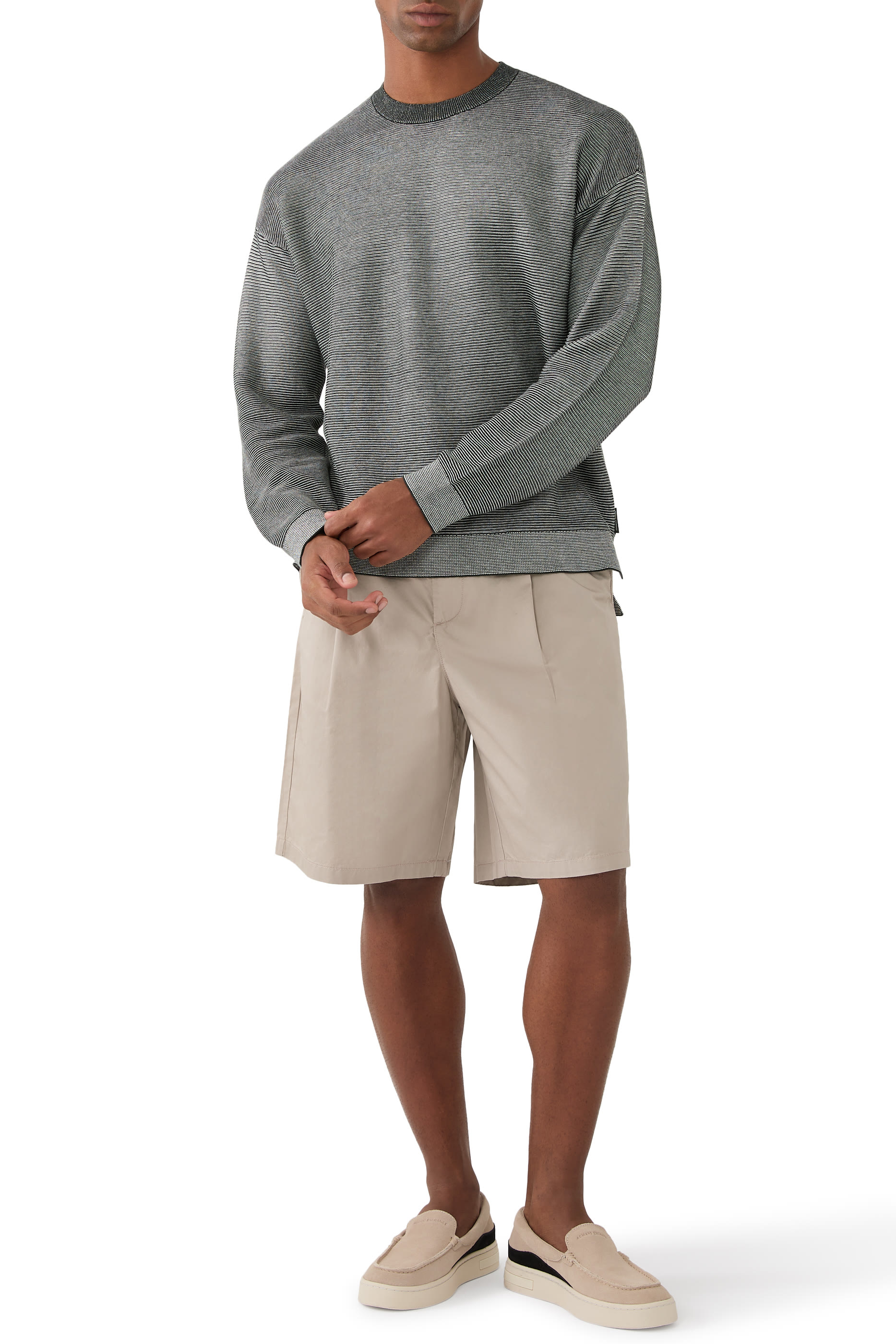 كنزة نسيج قطن مضلع