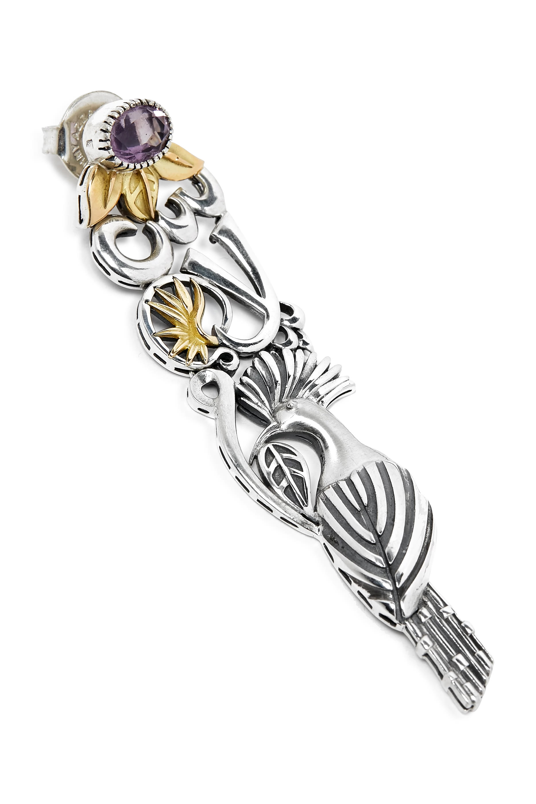 قرط منفرد بنقشة كلمة سلام ورمز الحكمة