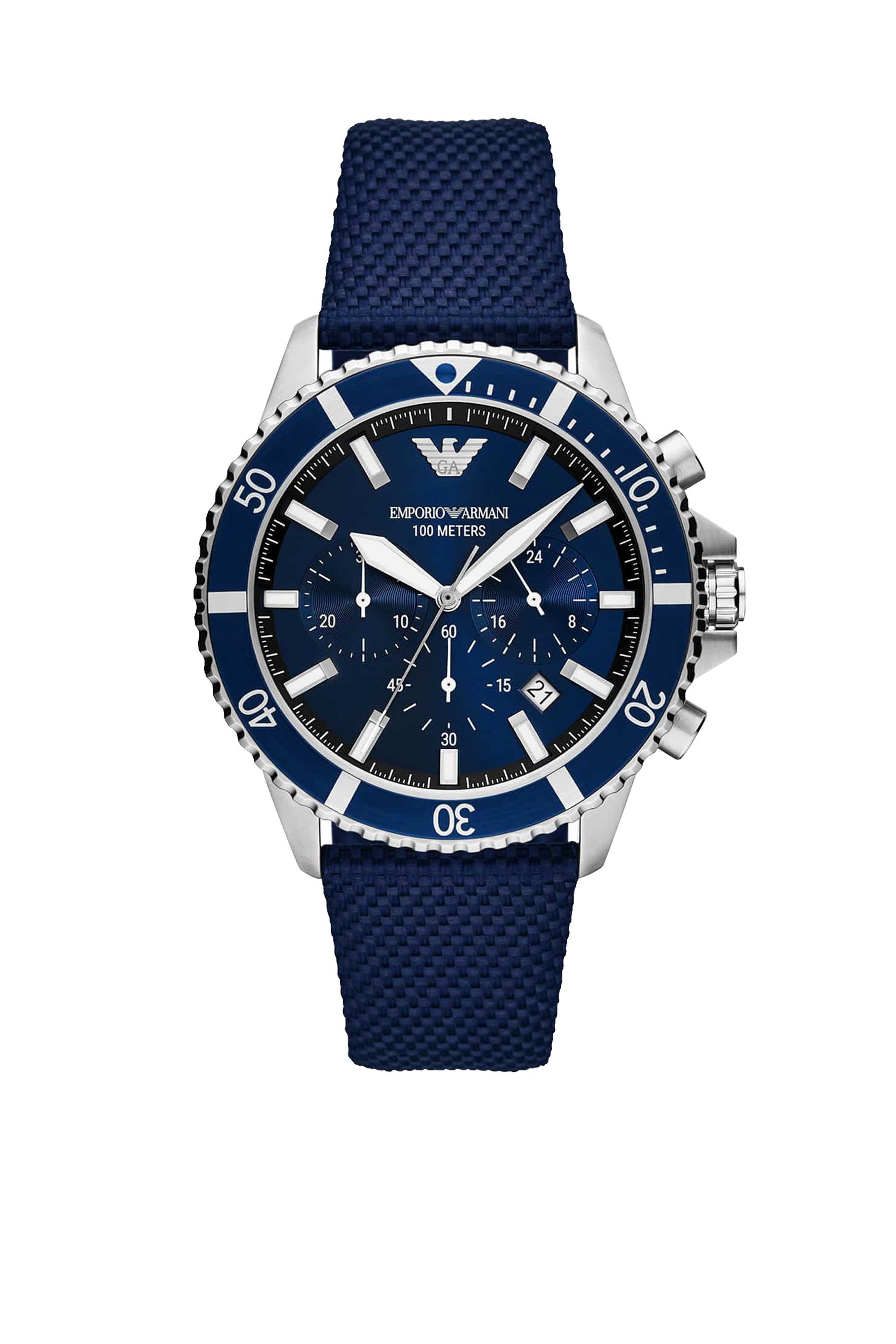 ساعة كرونوغراف نايلون وجلد  43 مم