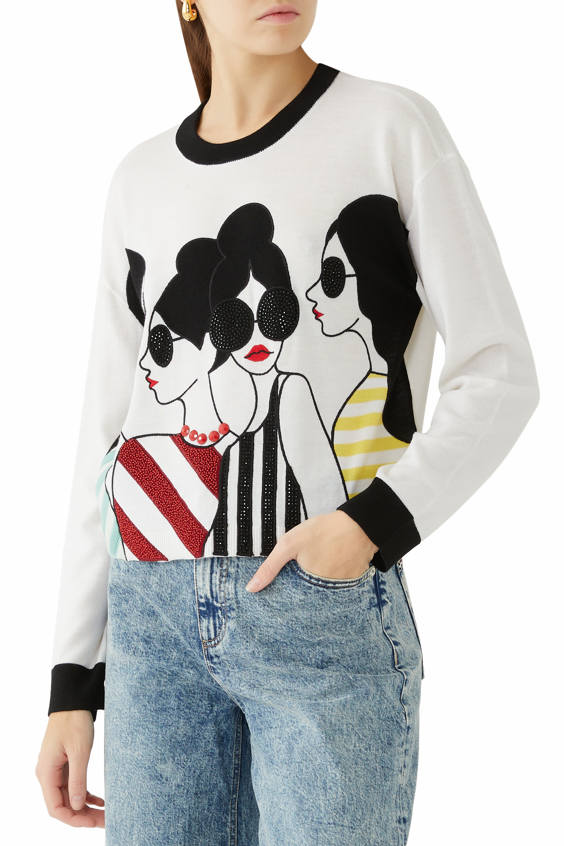 سترة جليسون ستيس بنقشة وجوه