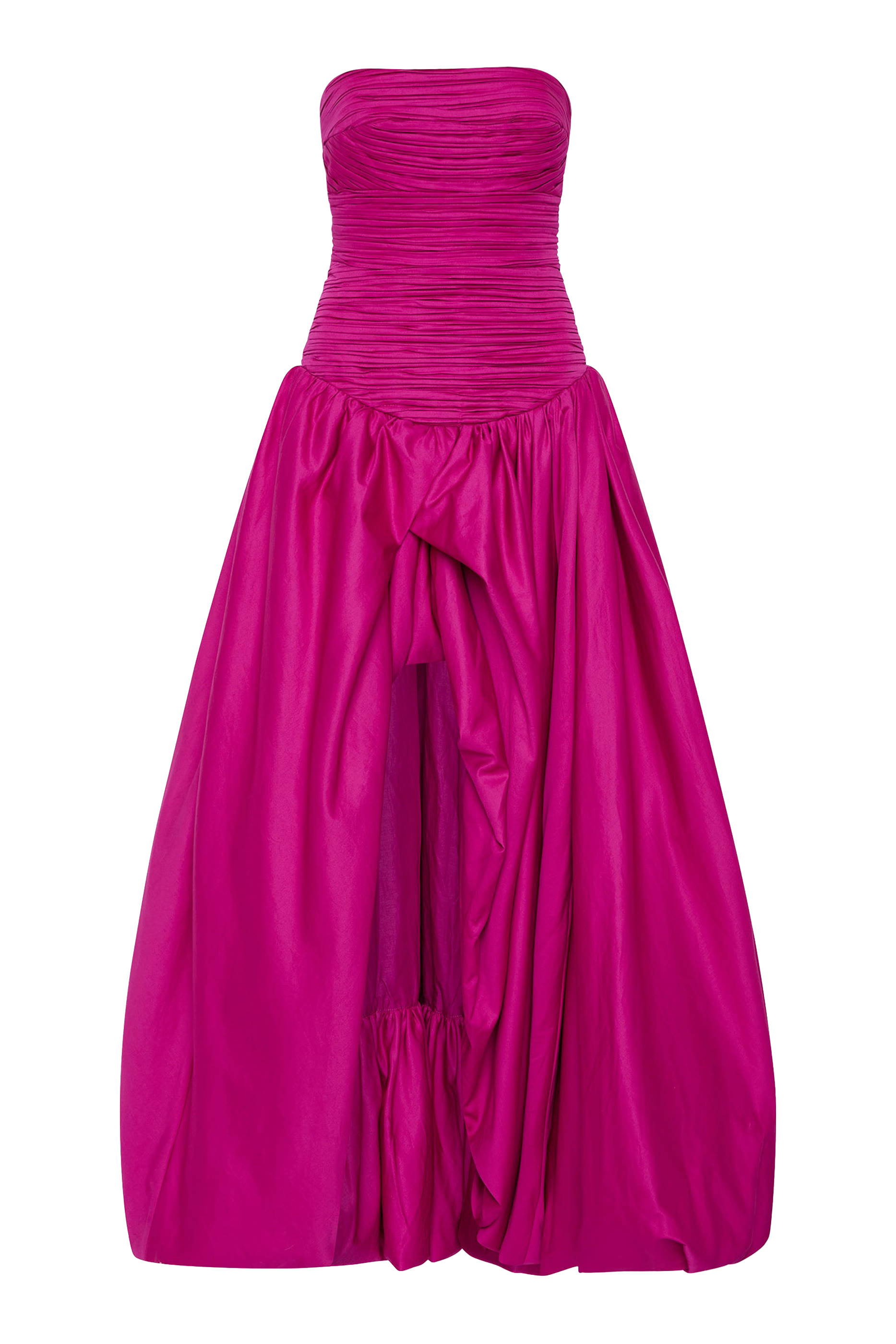 فستان طويل بحافة منفوخة