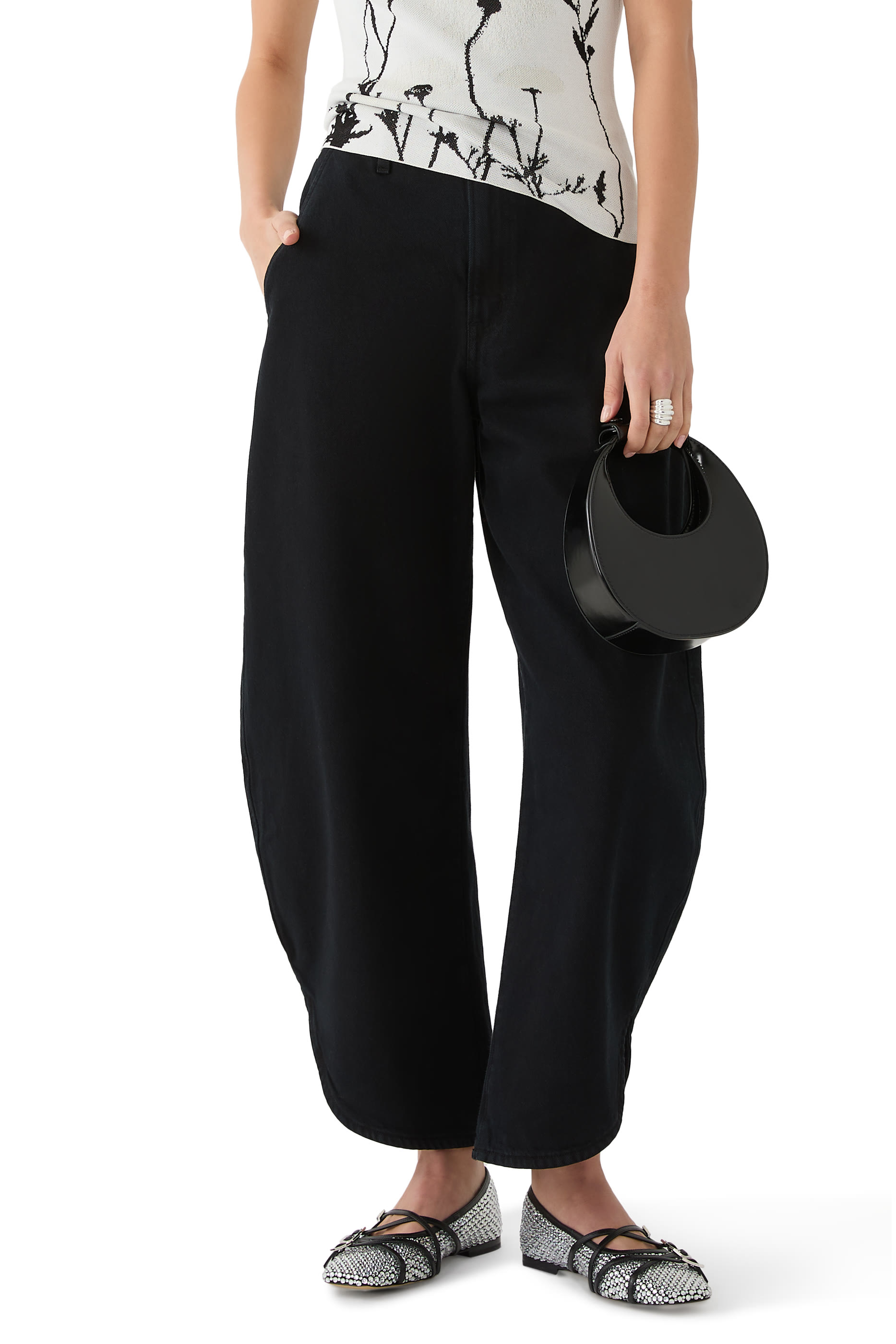 حذاء بالرينا مرصع بأحجار بإبزيم قماش شبكي