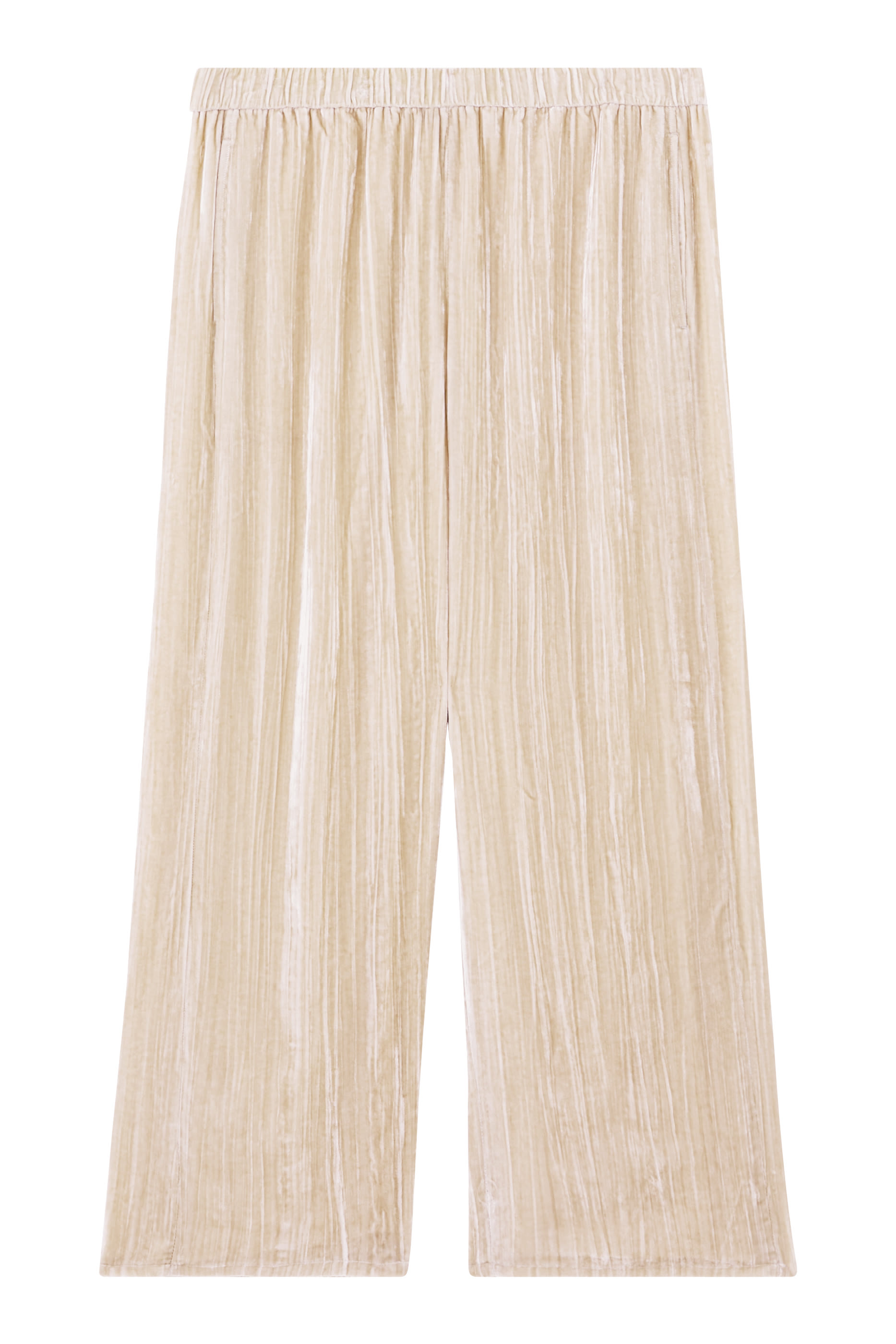 بنطال بقصة ساق واسعة مخمل ناعم 