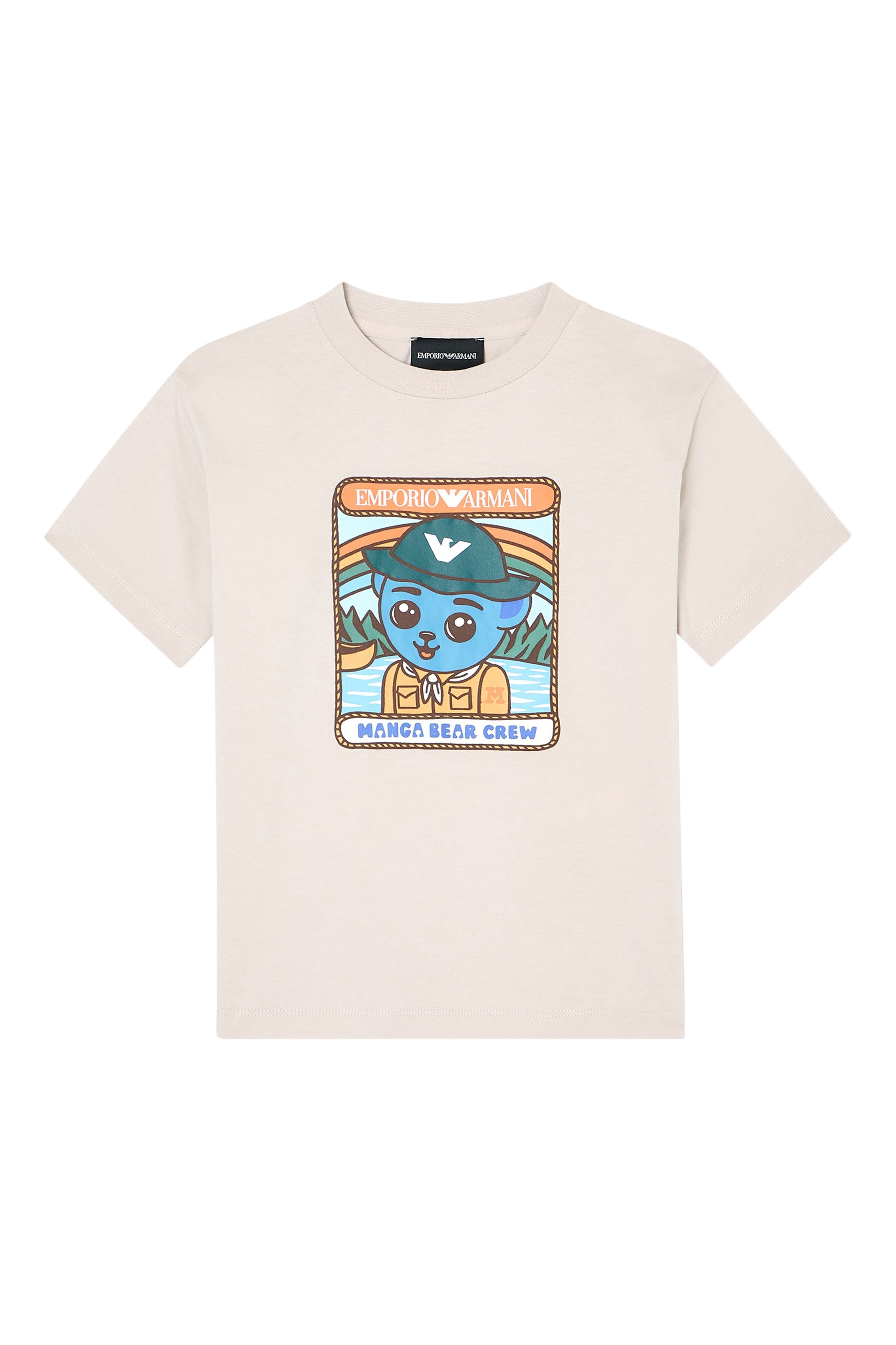 تيشيرت ايه اس في جيرسيه بياقة ضيقة ونقشة دب مانغا للأطفال