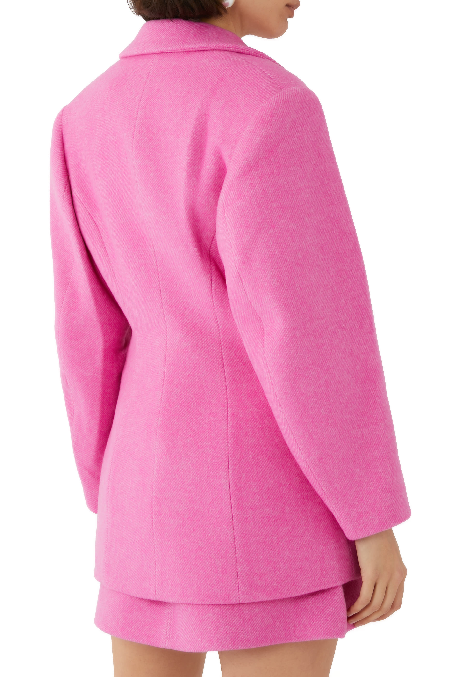 بليزر بدلة بقصة مناسبة للجسم تويل صوف