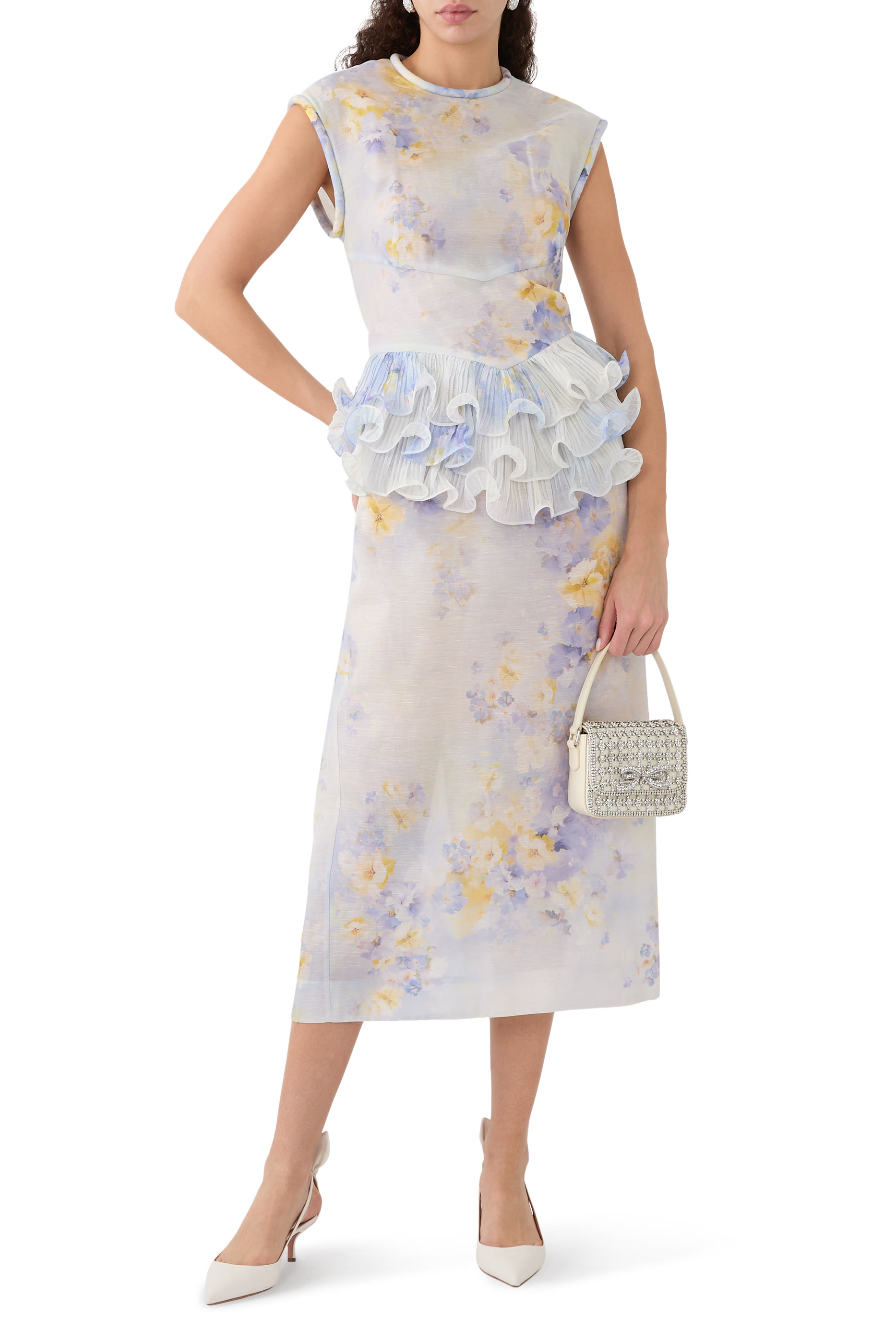 فستان كراش فريل متوسط الطول