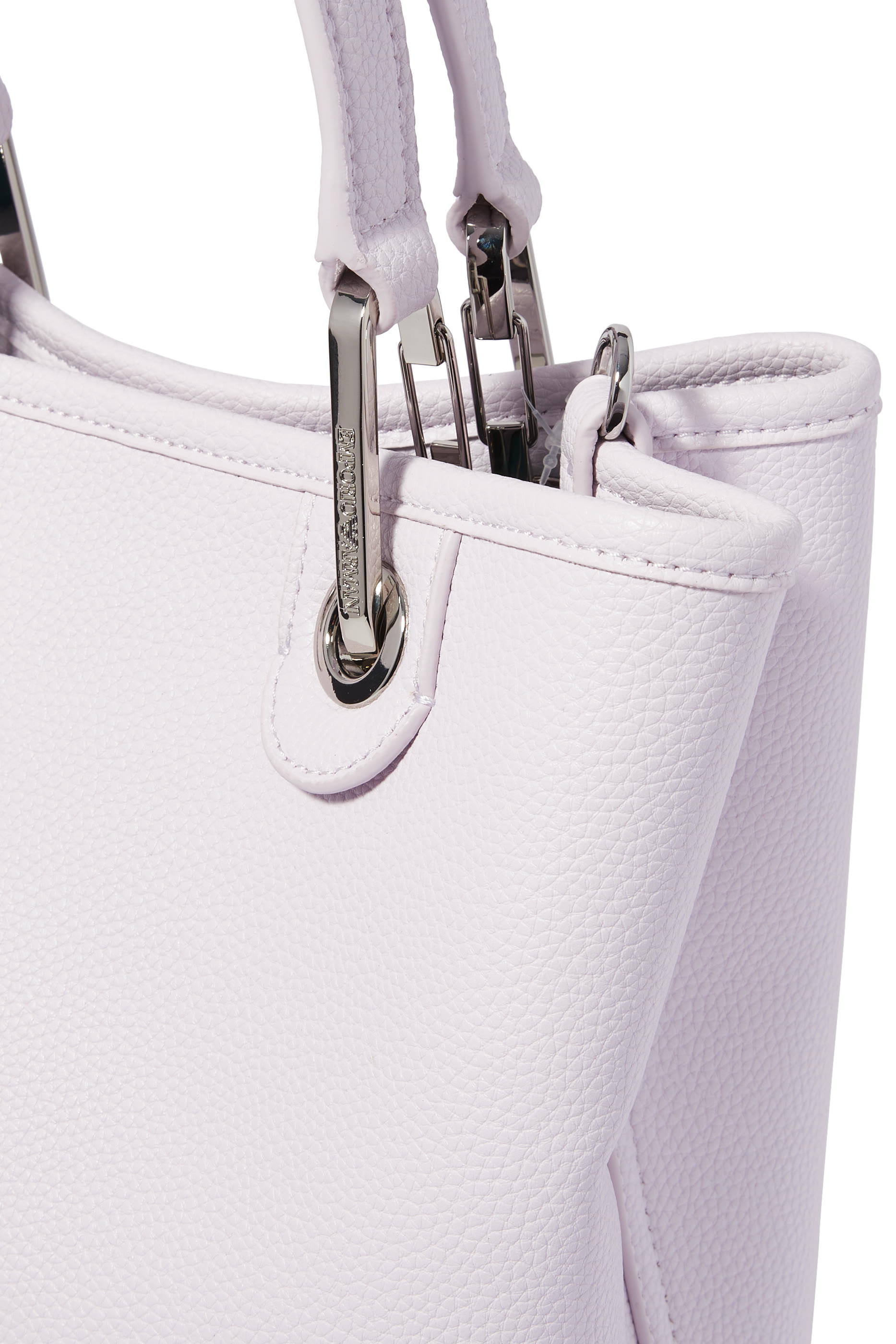 حقيبة يد بشعار الماركة بنقشة جلد غزال