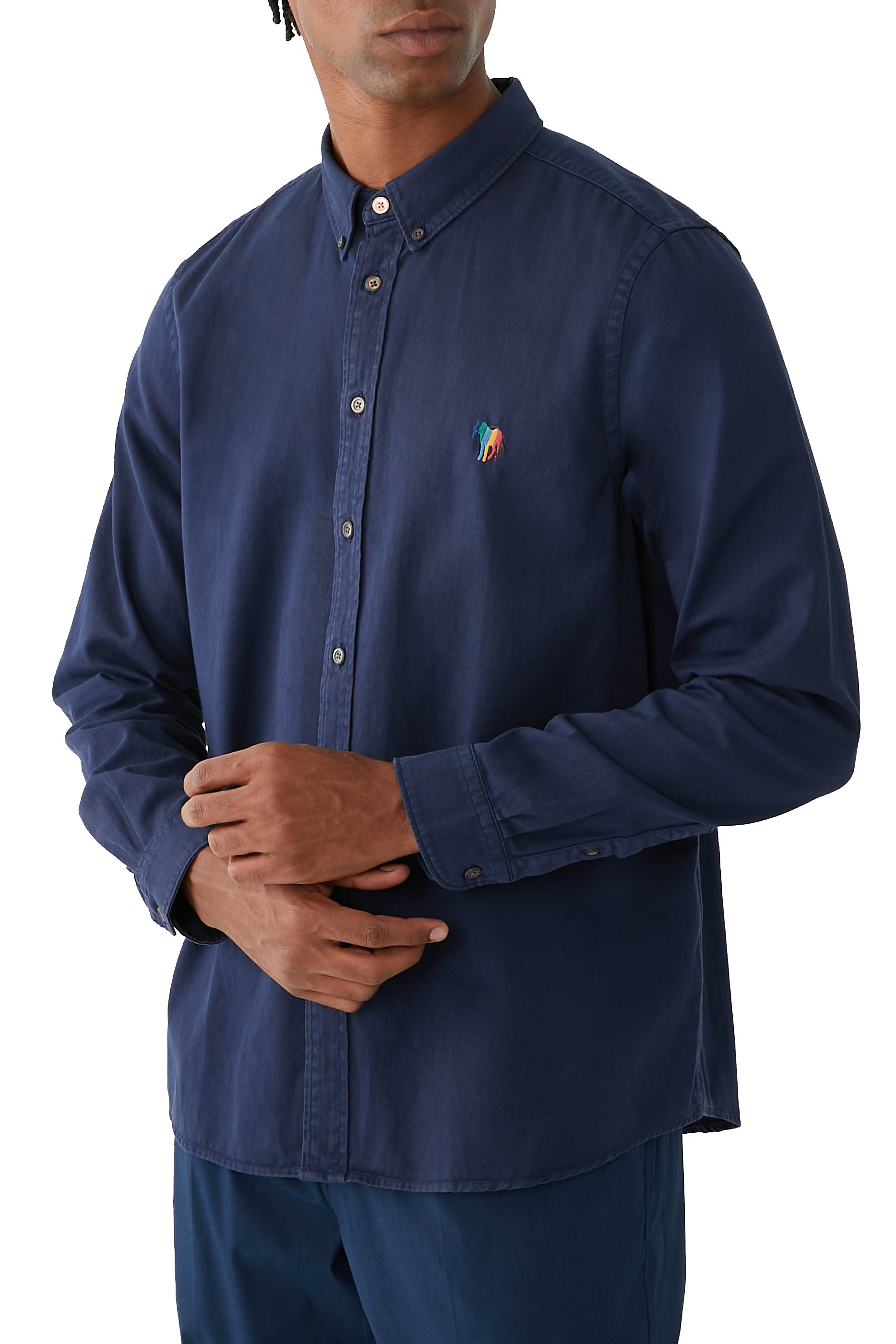 قميص بشارة بنقشة زيبرا