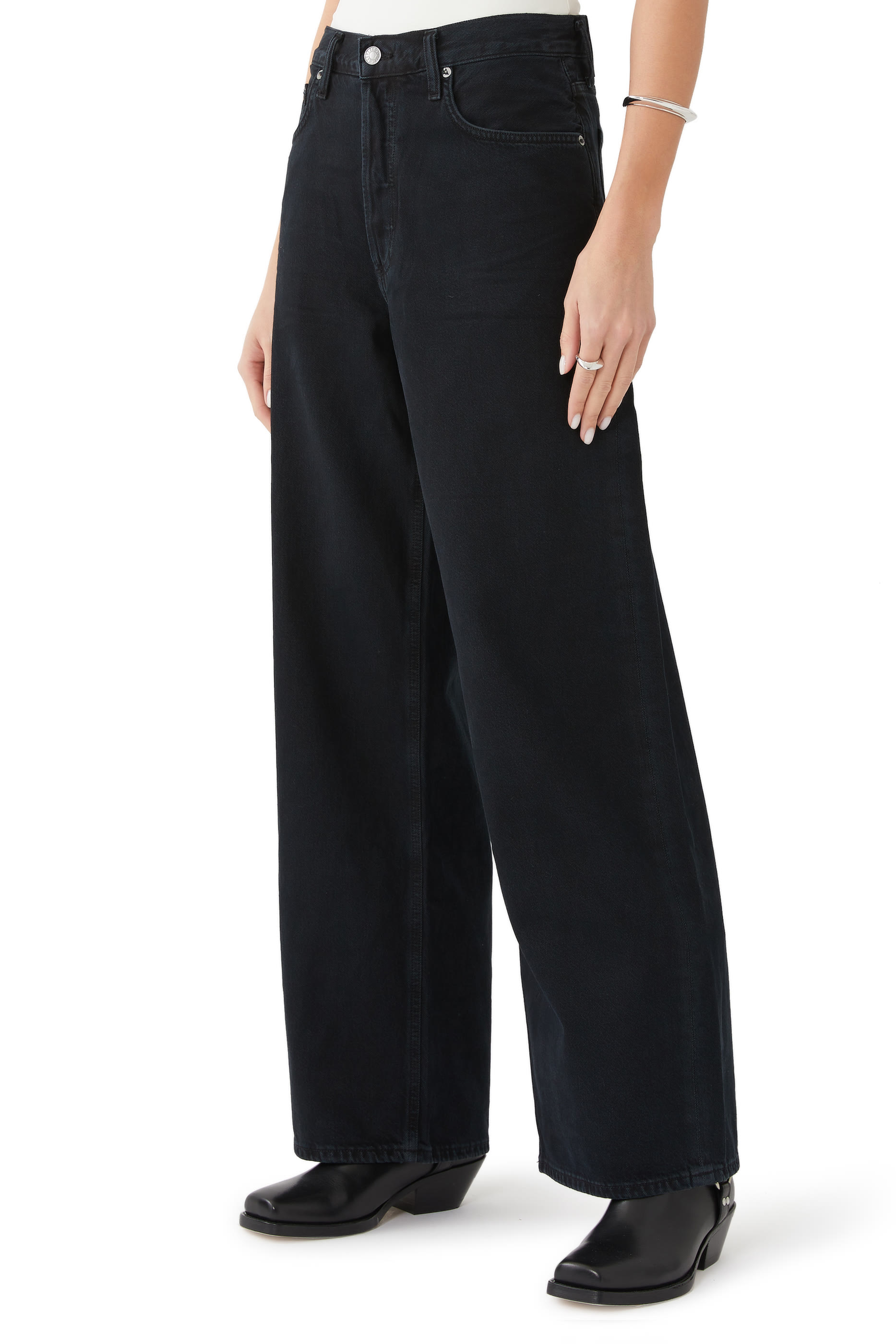 بنطال جينز باغي سلانغ بخصر منخفض