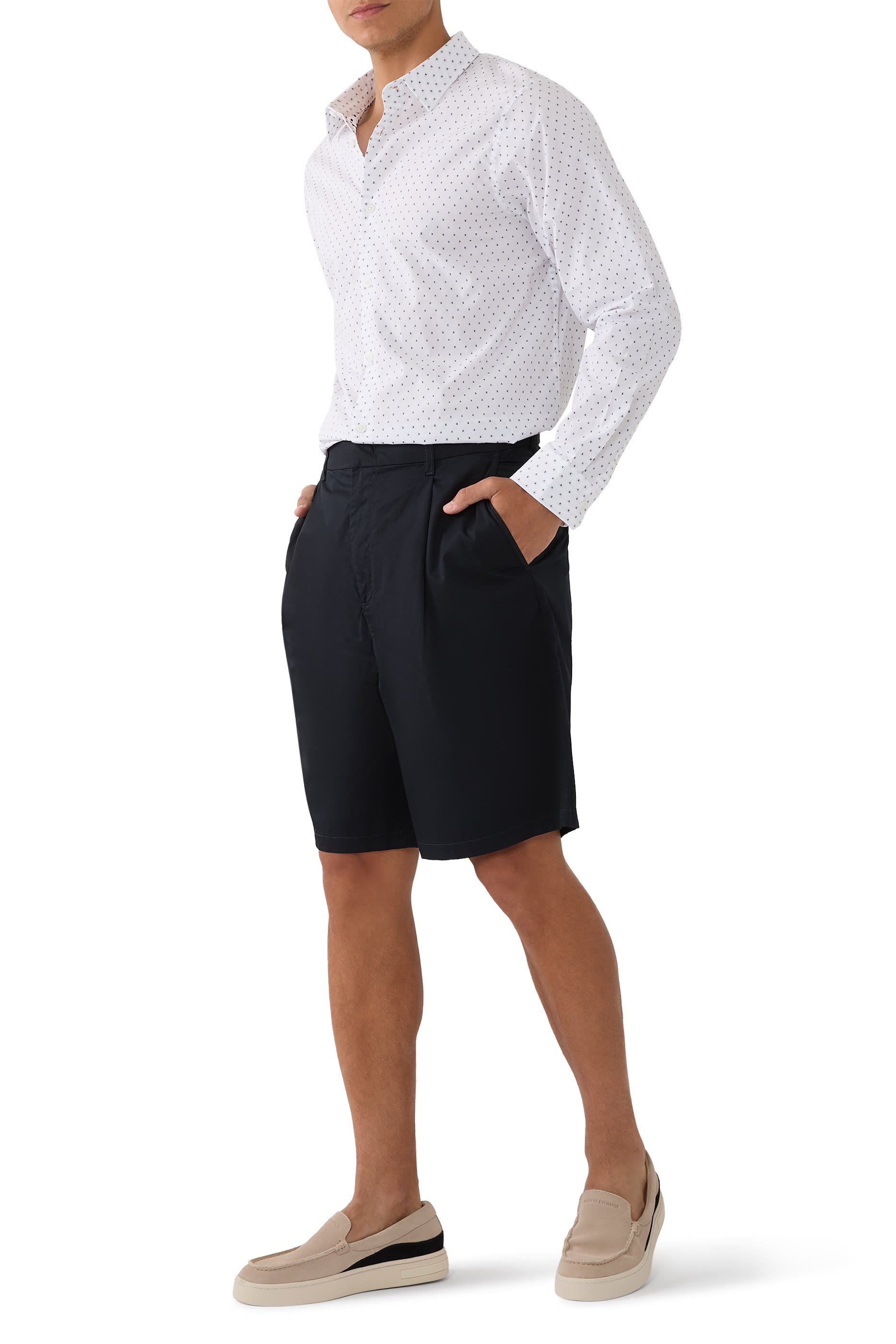 شورت برمودا بطيات قطن