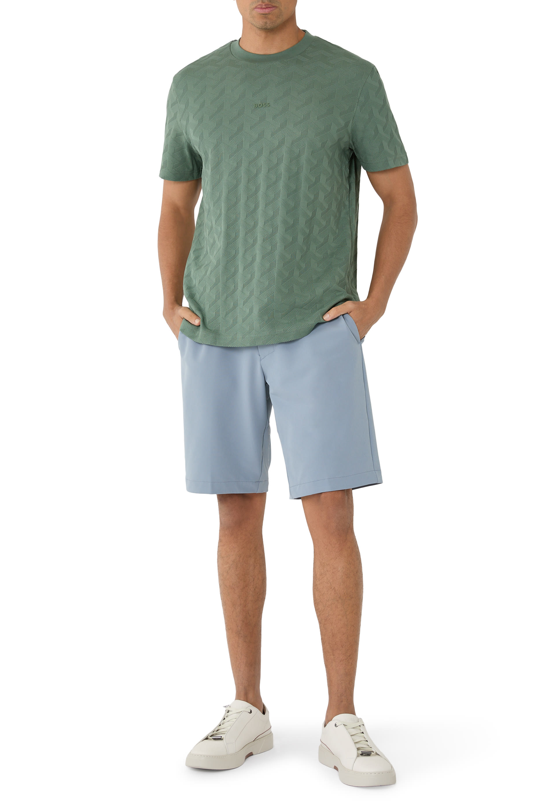 تيشيرت قطن بنقشة جاكار