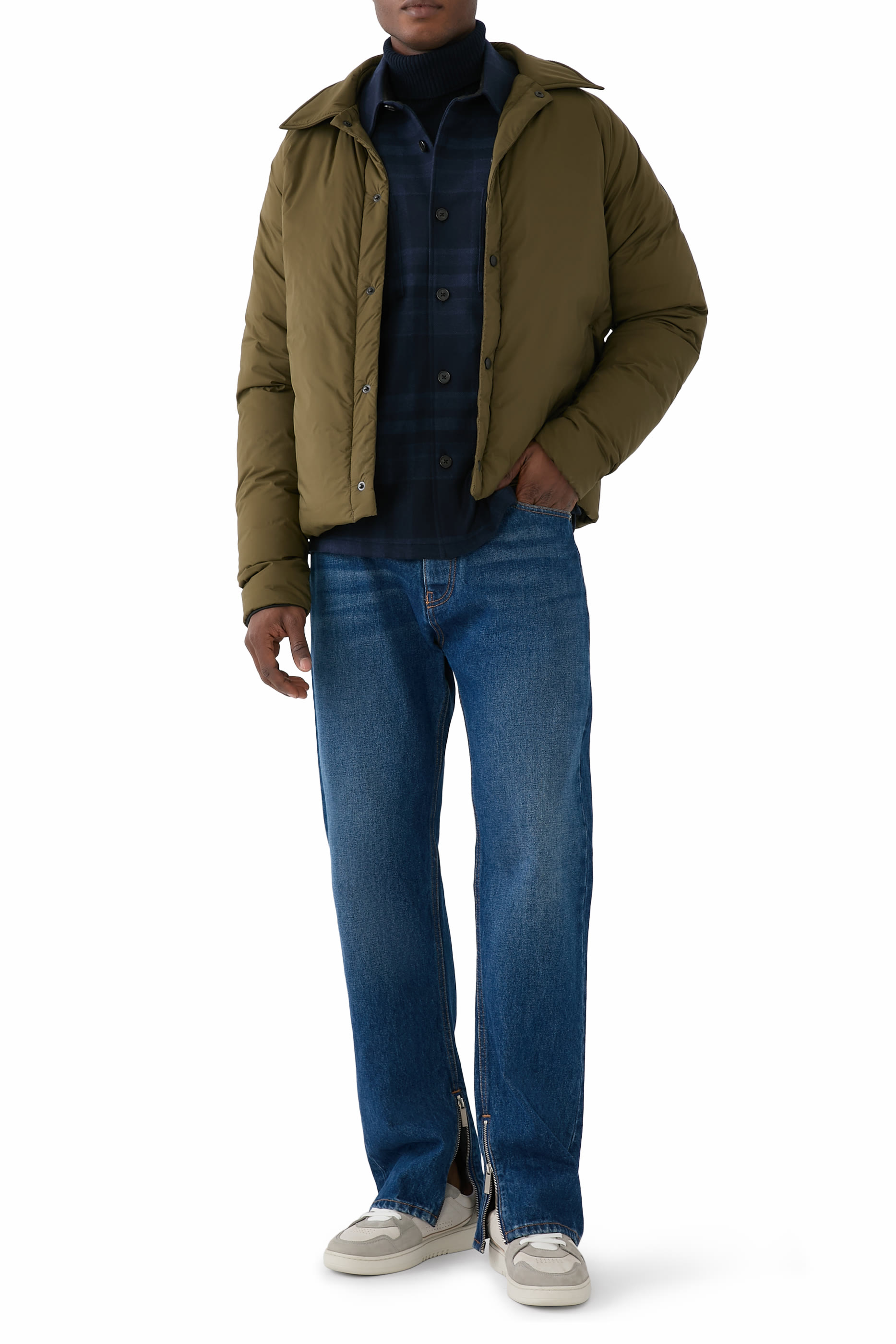 قميص بتصميم جاكيت بنقشة مربعات