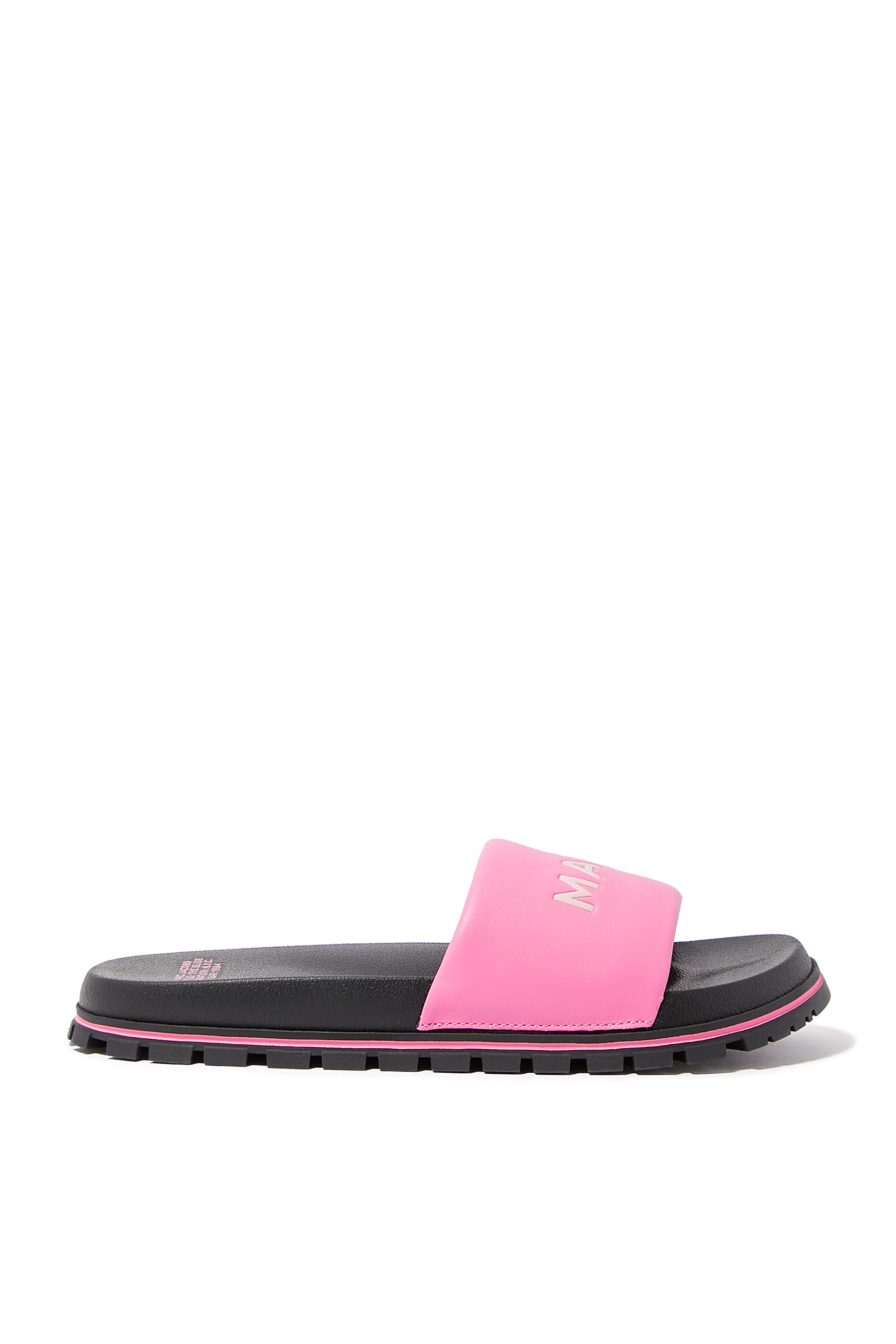 حذاء خفيف بشعار الماركة لحمام السباحة جلد