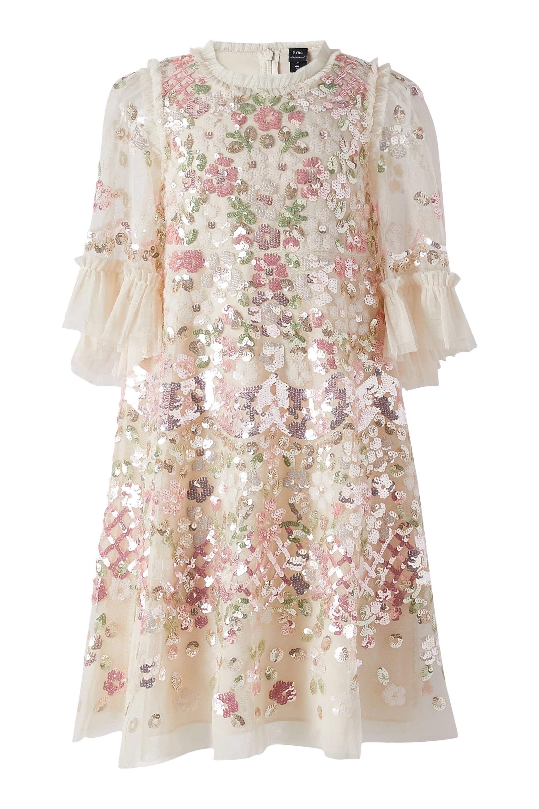 فستان جاردن ديلايت مطرز بقصة واسعة للأطفال