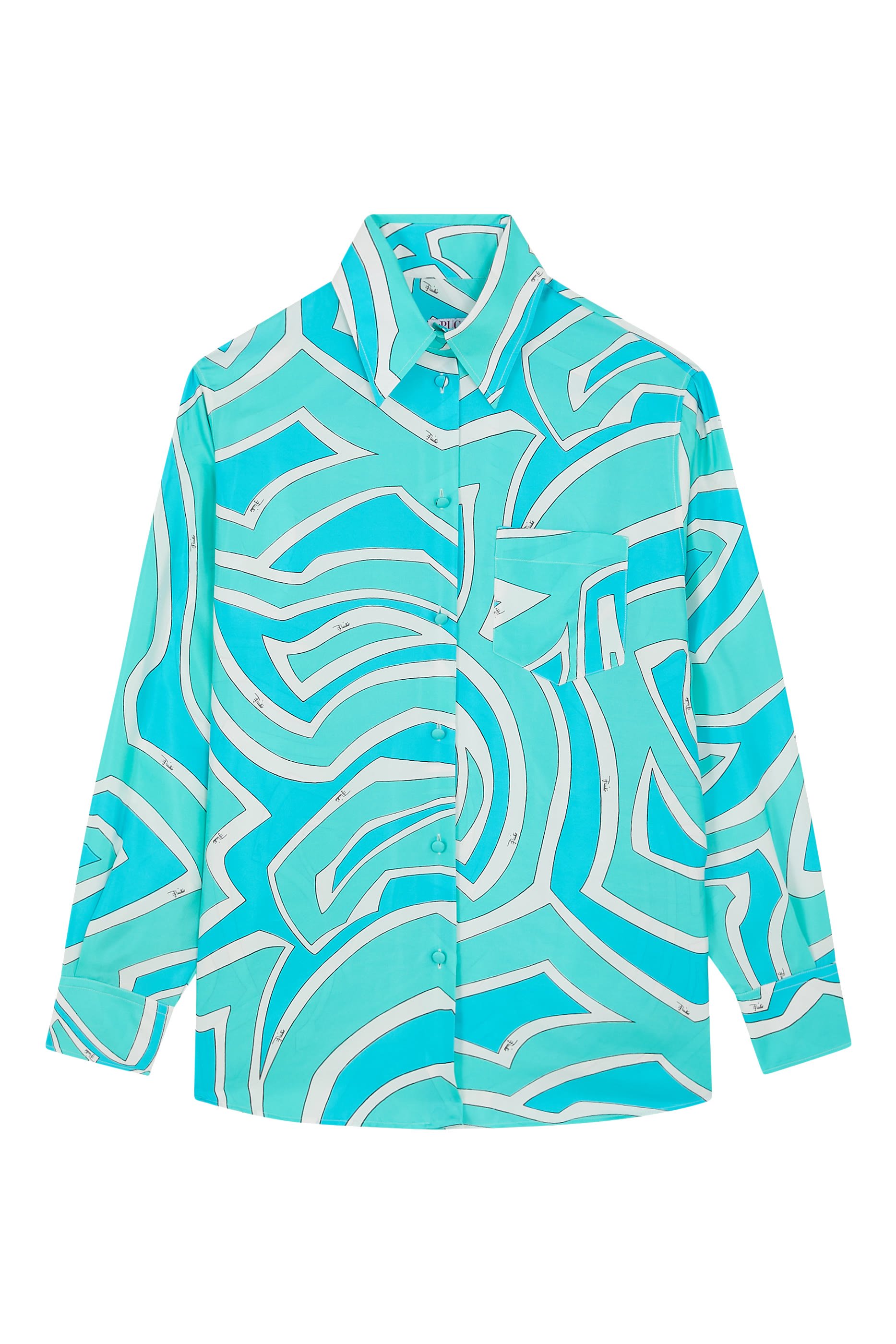 قميص بنقشة حرير تويل