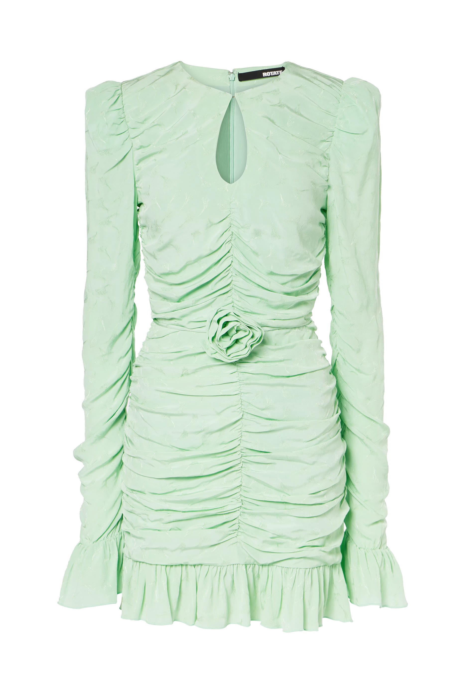 فستان قصير بحزام مع وردة