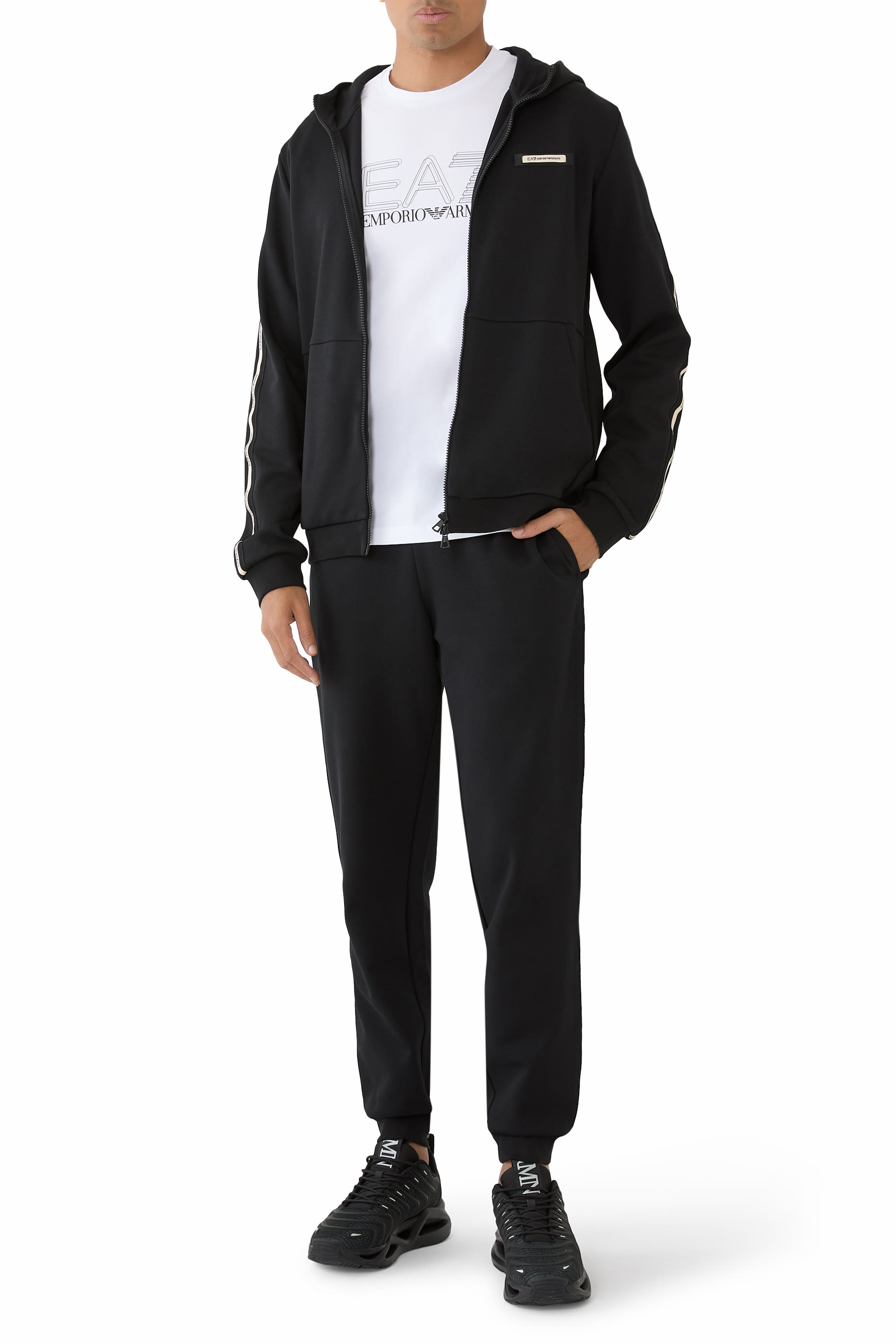 بنطال رياضي بشعار الماركة مزيج قطن