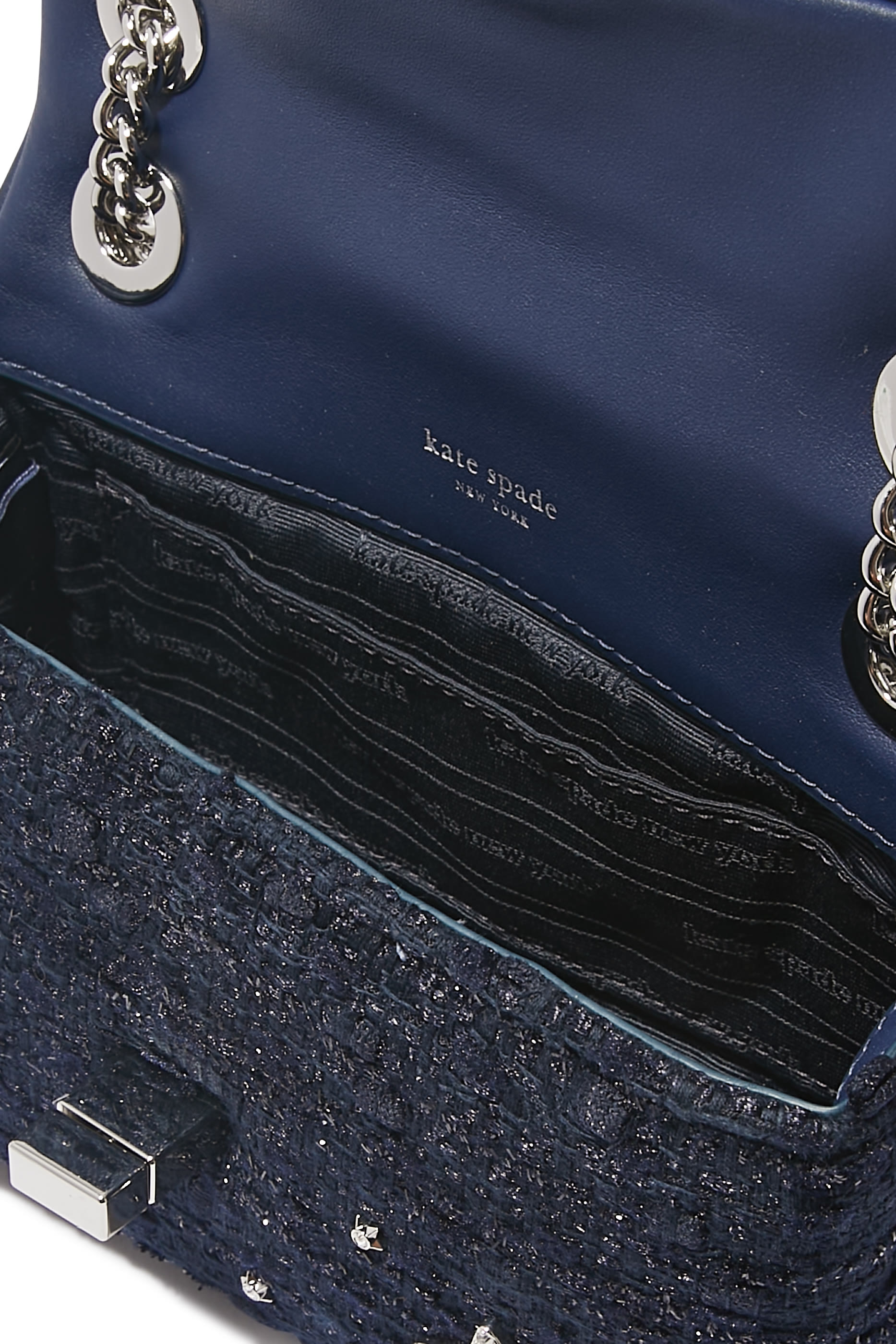 حقيبة كتف إيفلين صغيرة مرصعة تويد