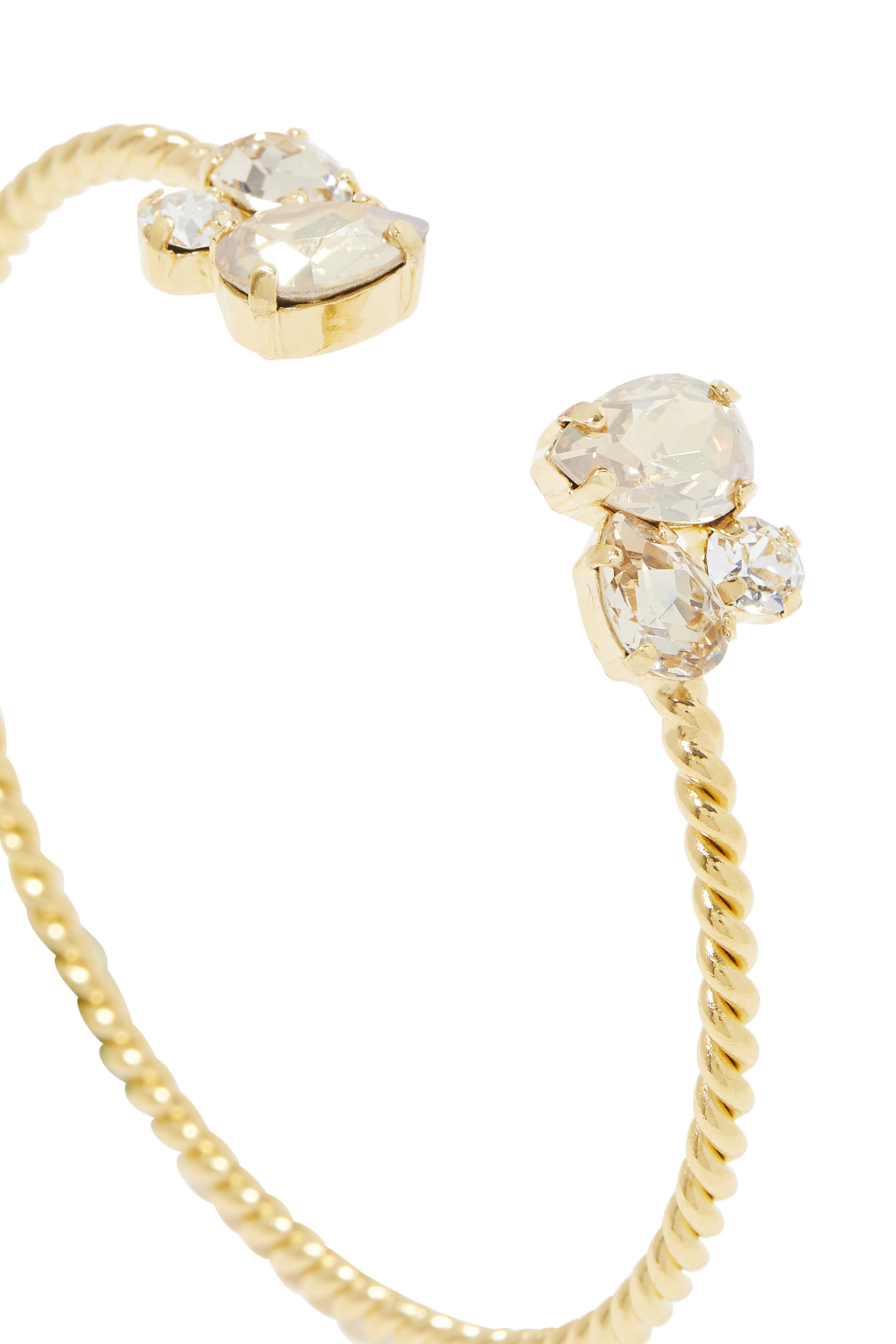 سوار اليسيا مرصع بالكريستال نحاس مطلي بذهب عيار 18