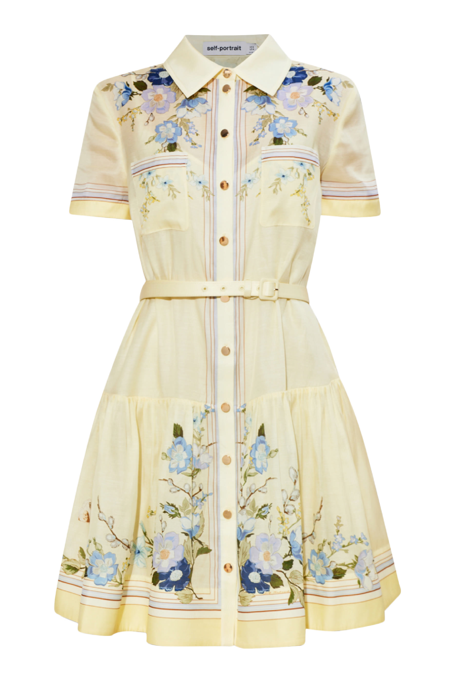 فستان قصير بنقشة زهور أورجانزا