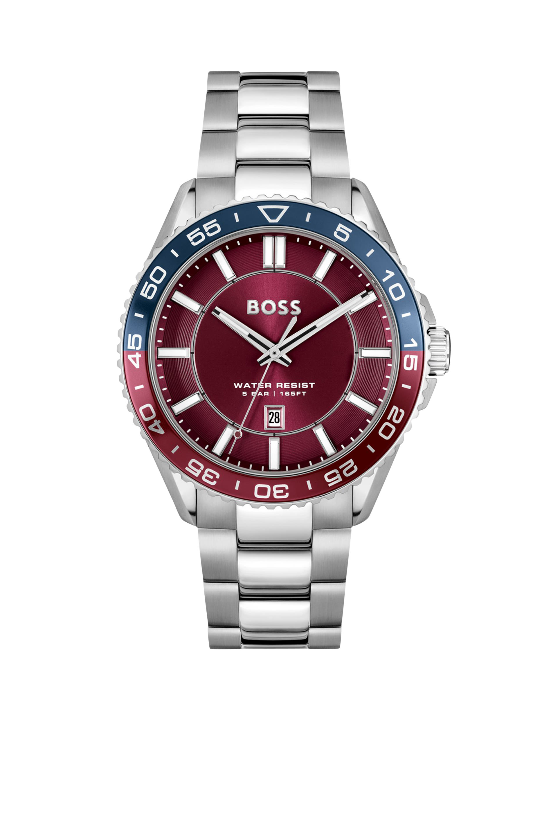 ساعة ستانلس ستيل مع إطار دوار