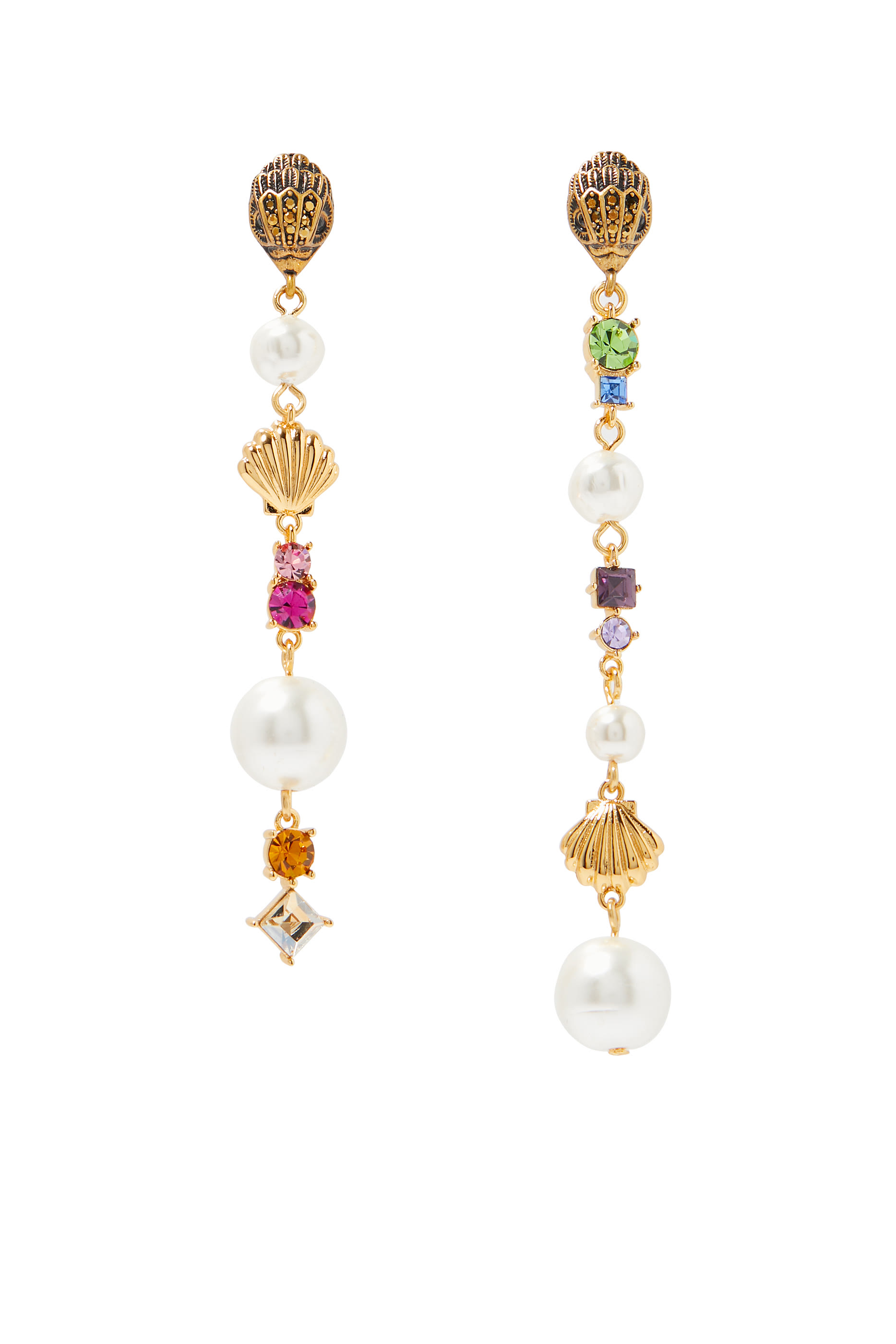 أقراط متدلية بحلي متنوعة