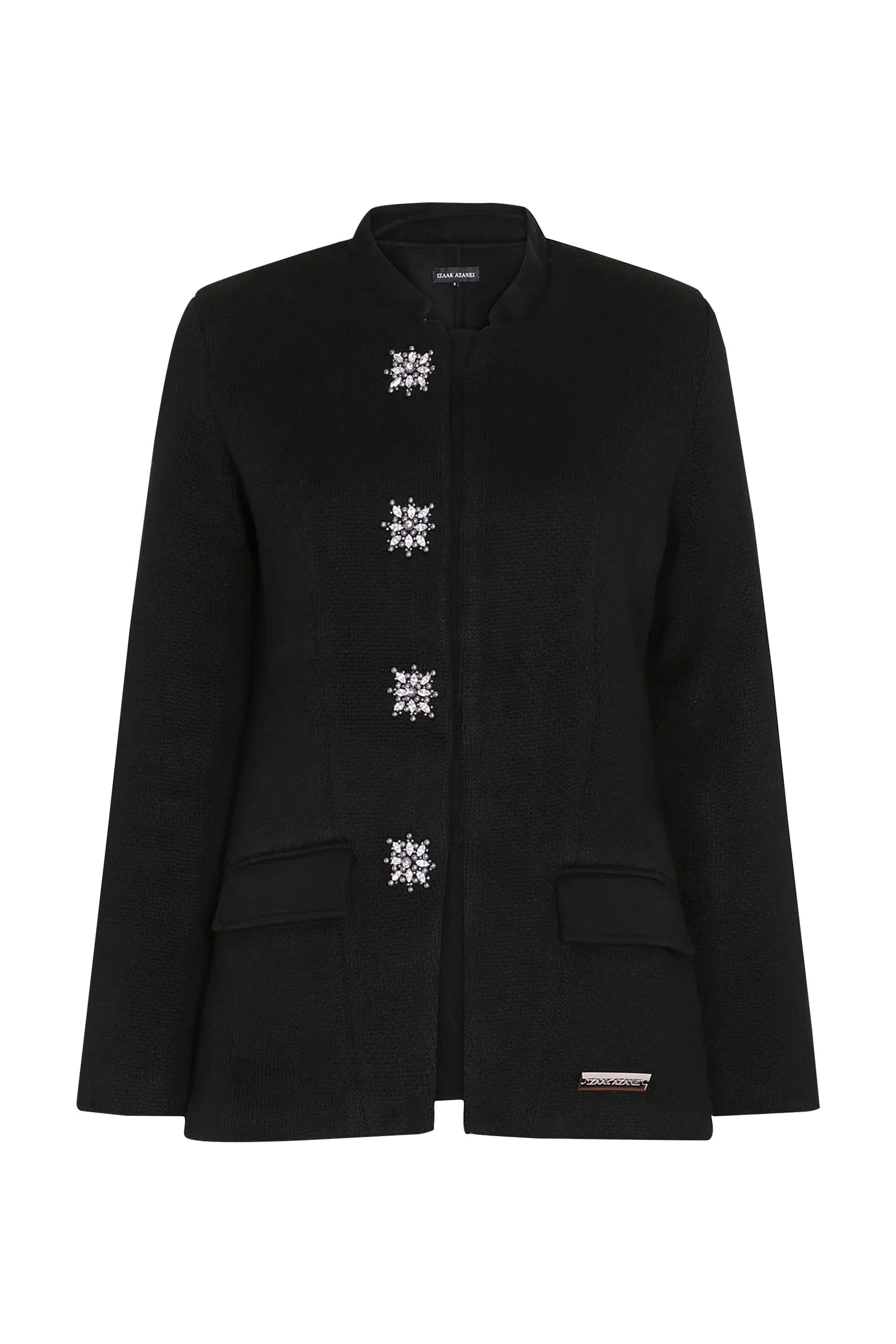 Button-Detail Nehru Collar Jacket