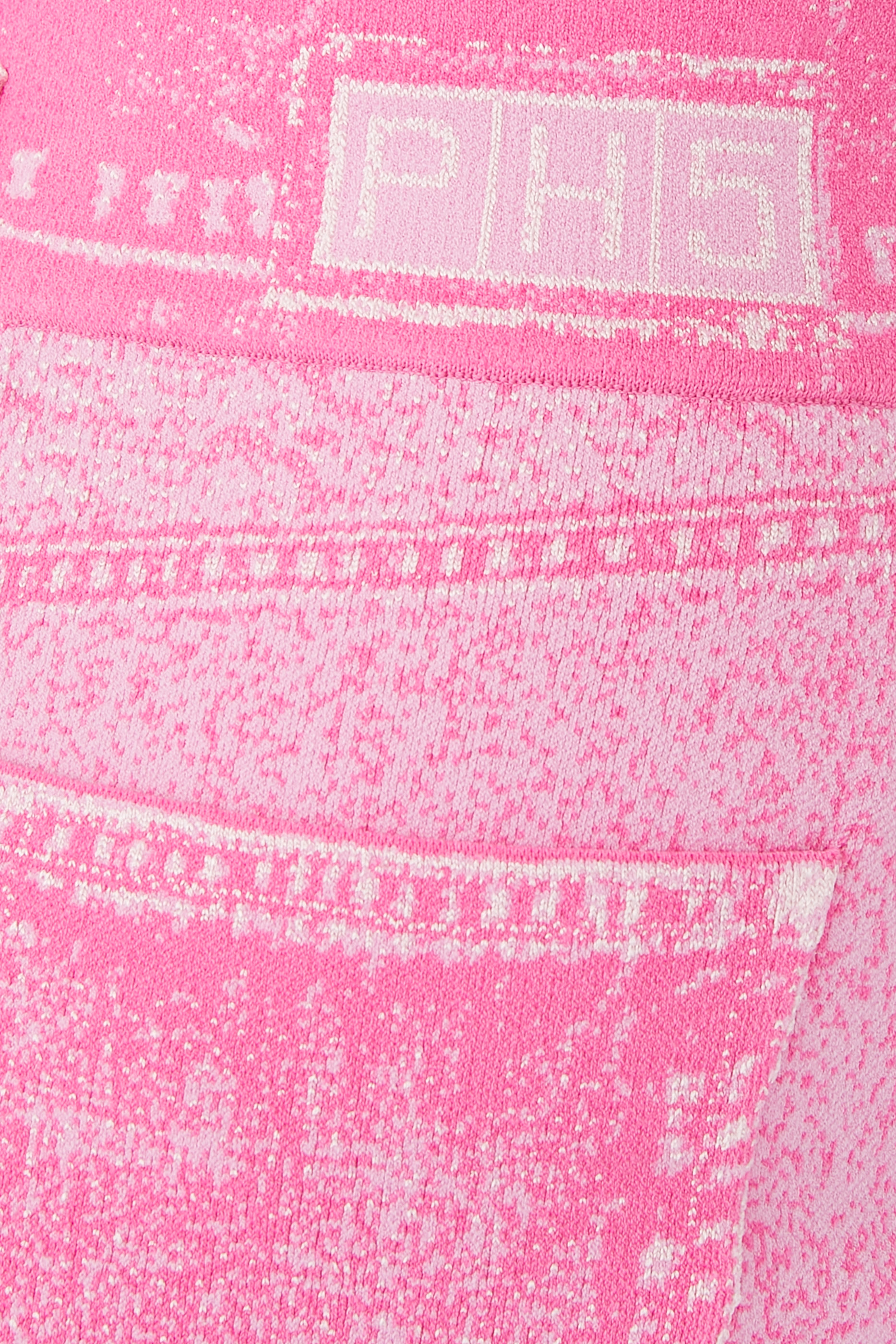 تنورة ليلي مموجة متوسطة الطول بطبعة دنيم