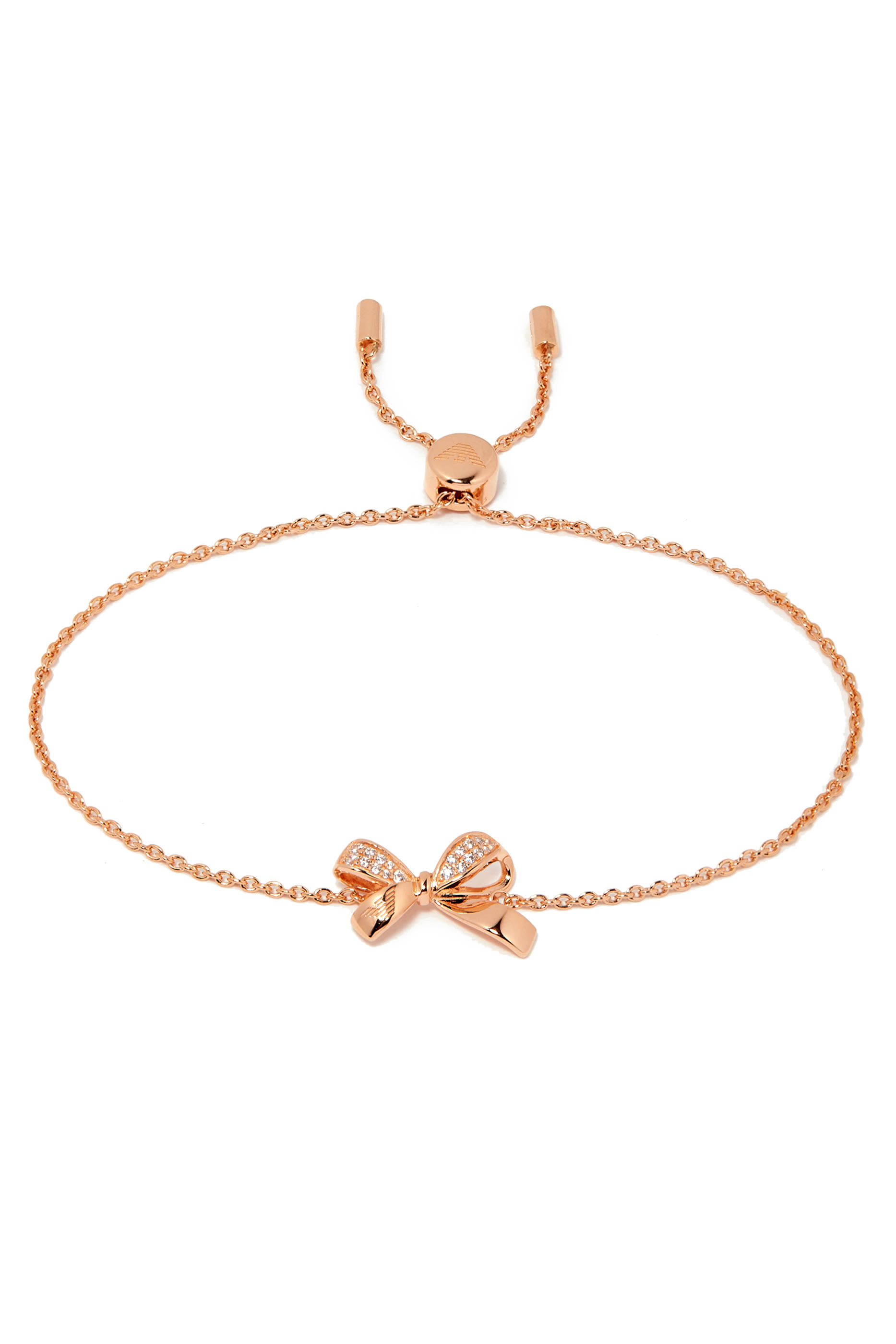 سوار سنتيمنتال بحلية بتصميم فيونكة، فضة إسترلينية ذهبي وردي