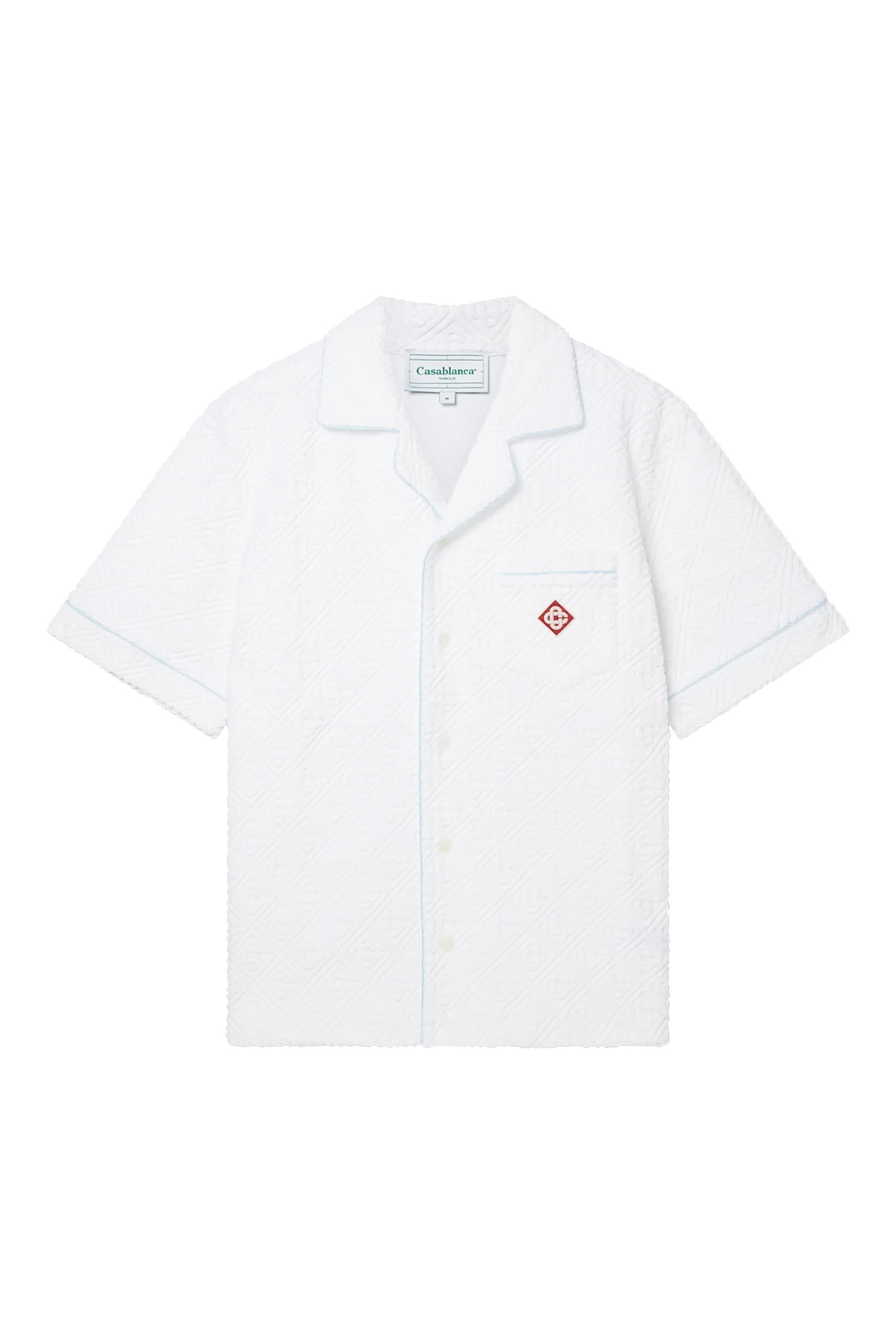 قميص بنقشة حروف شعار الماركة بملمس بارز