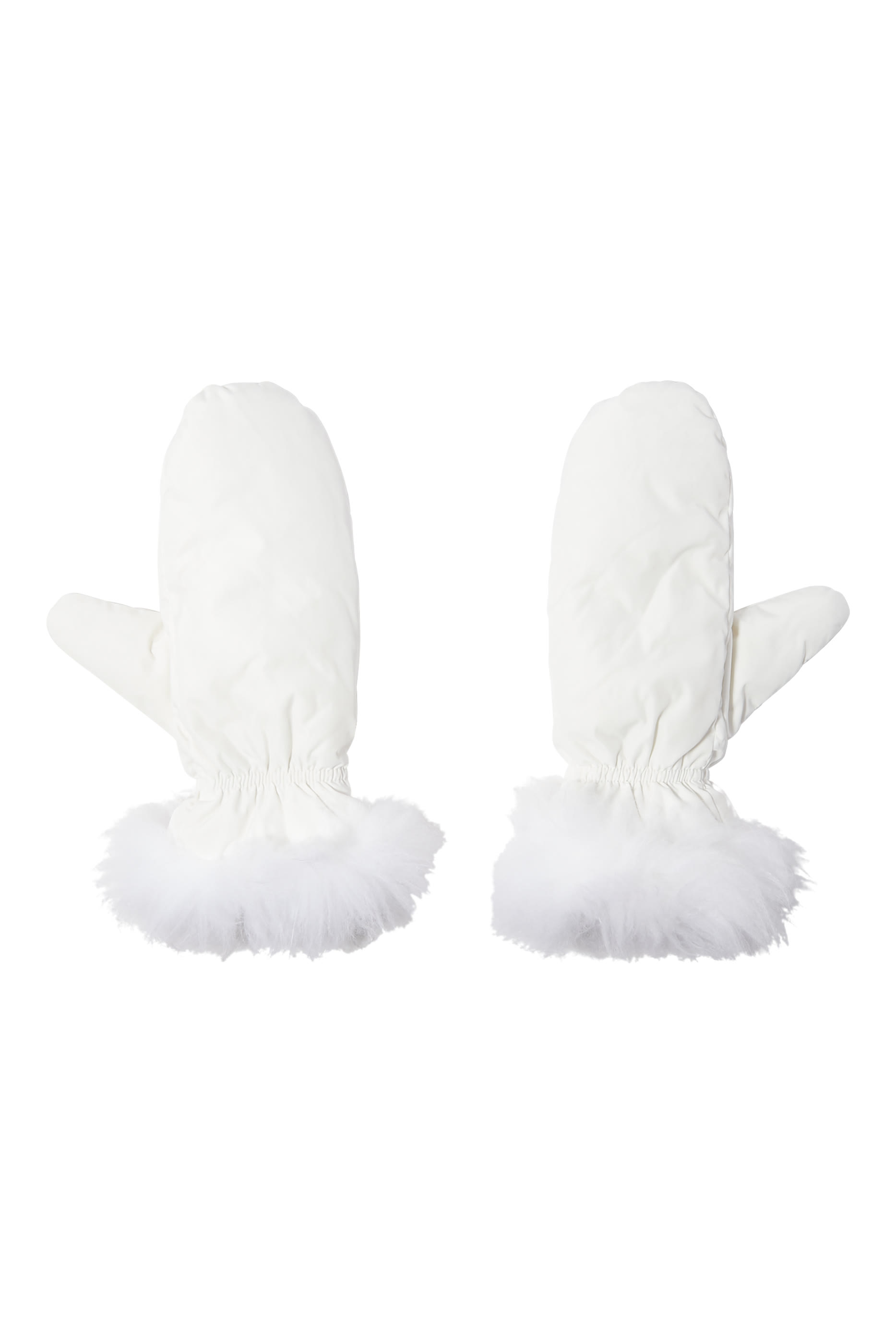 قفازات فلانيل بحافة فرو ثعلب