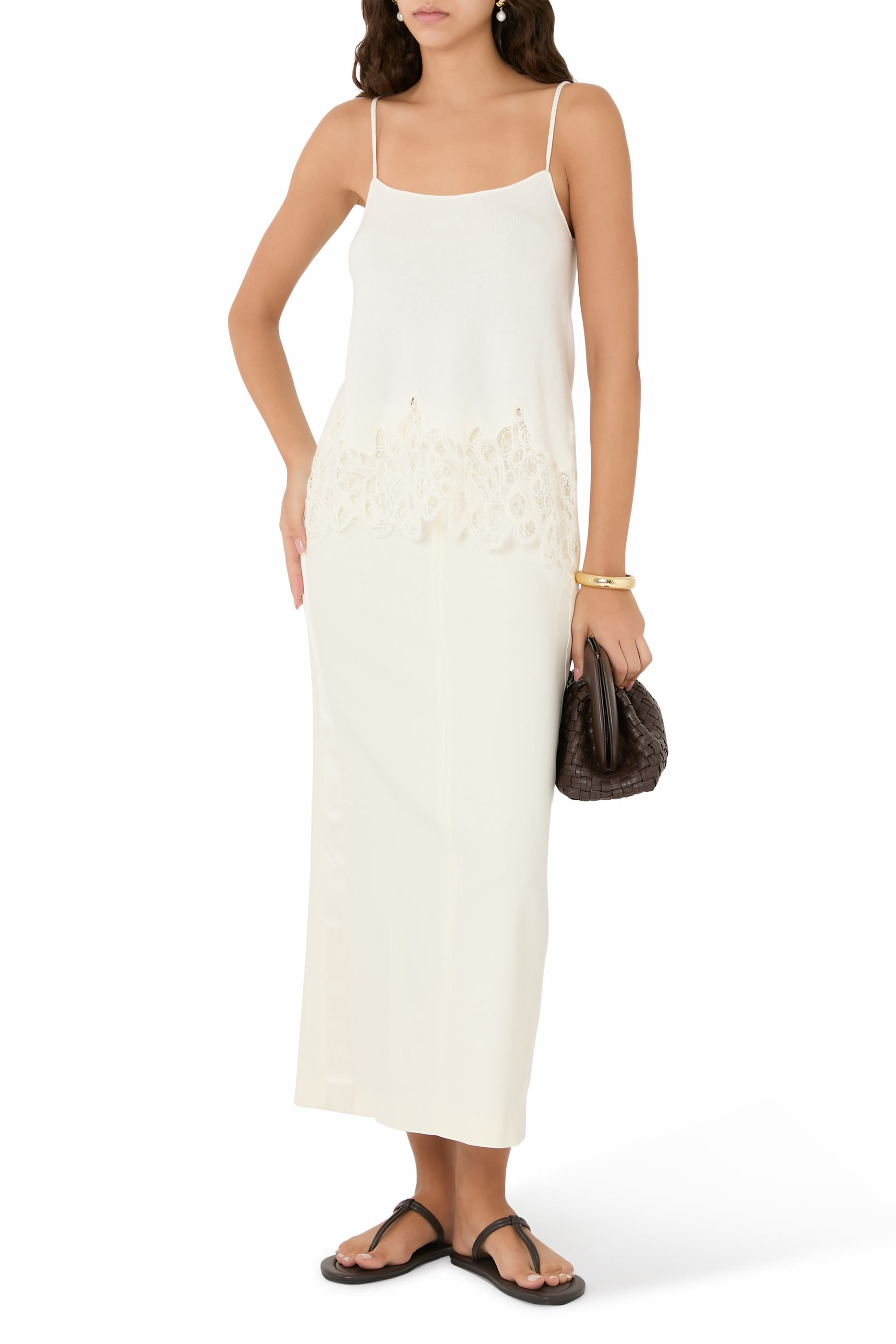 Maxi Pencil Skirt:White :38