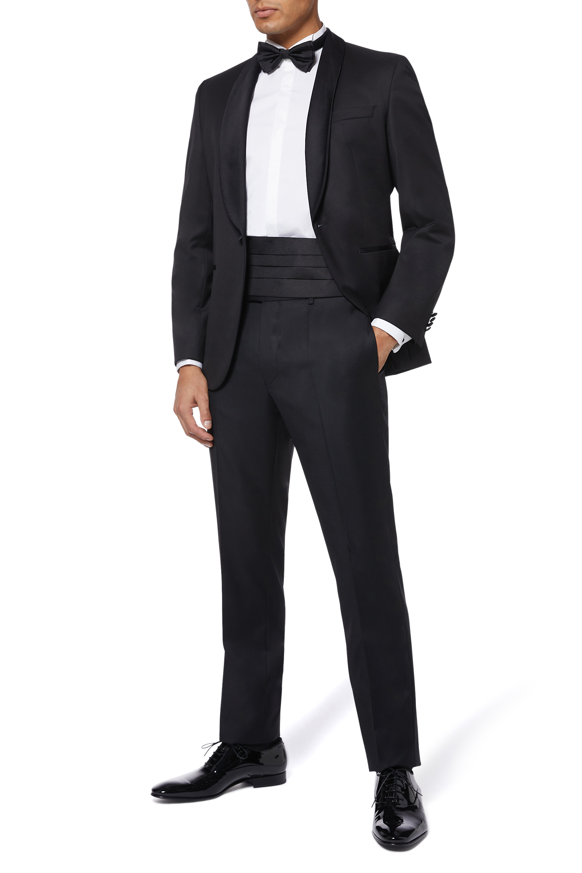 طقم ربطة عنق فراشة حرير وحزام عريض