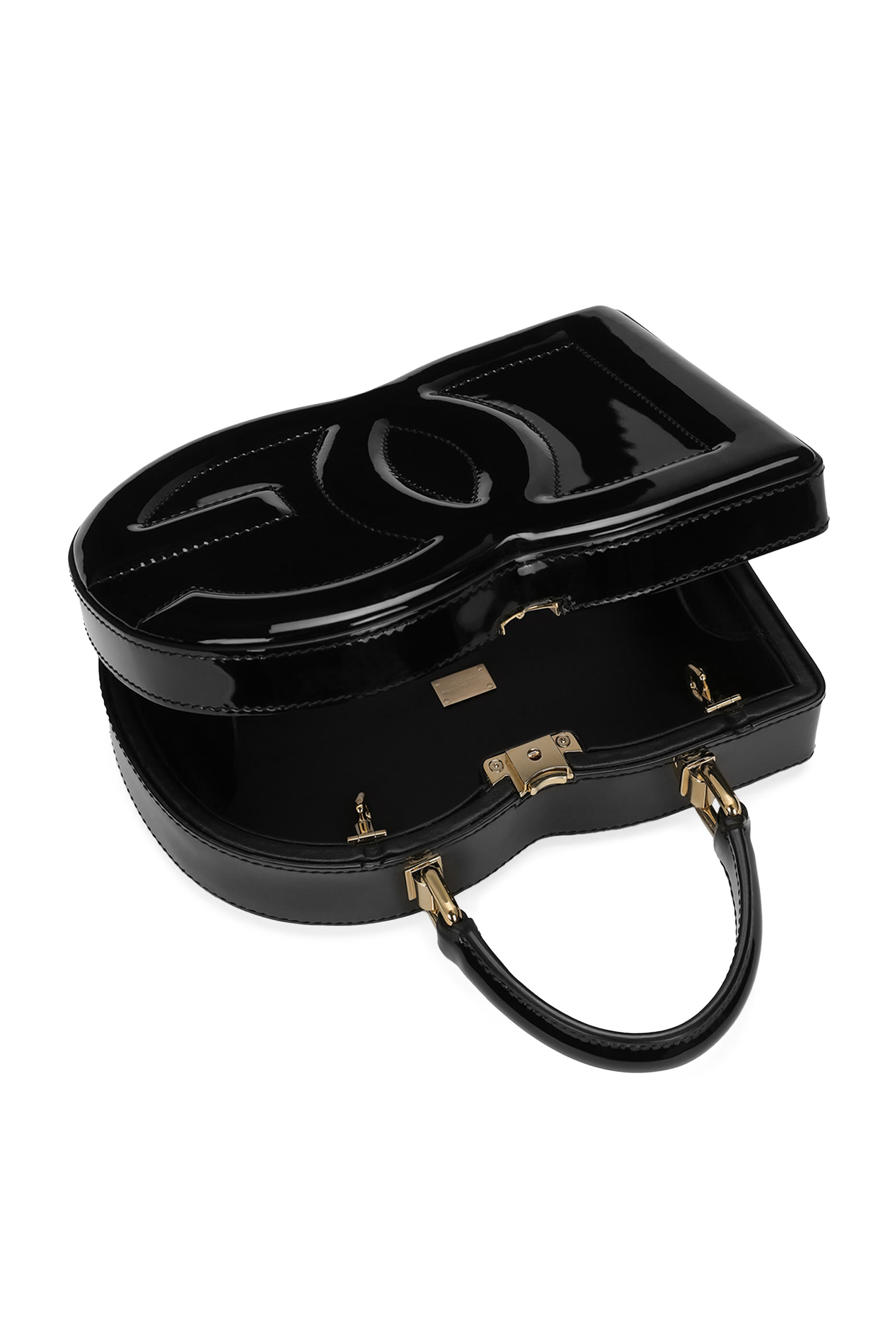 حقيبة يد بتصميم مربع بحرفي شعار الماركة