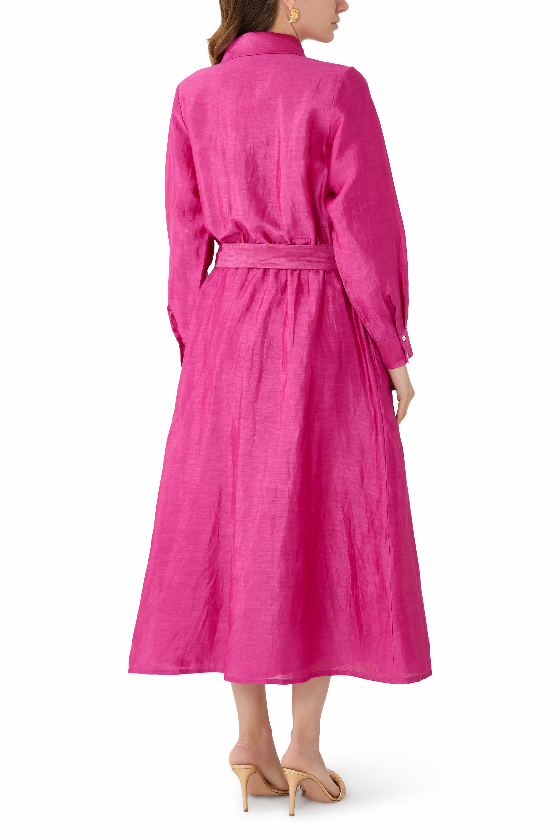 فستان سهرة مطرز بطبعة أوركيد