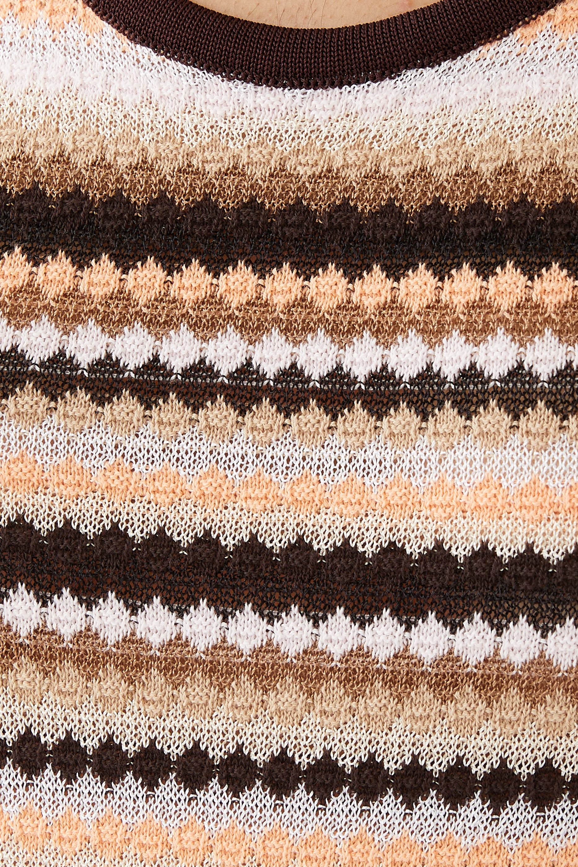 بلوزة مضلعة قطن وفيسكوز مخططة