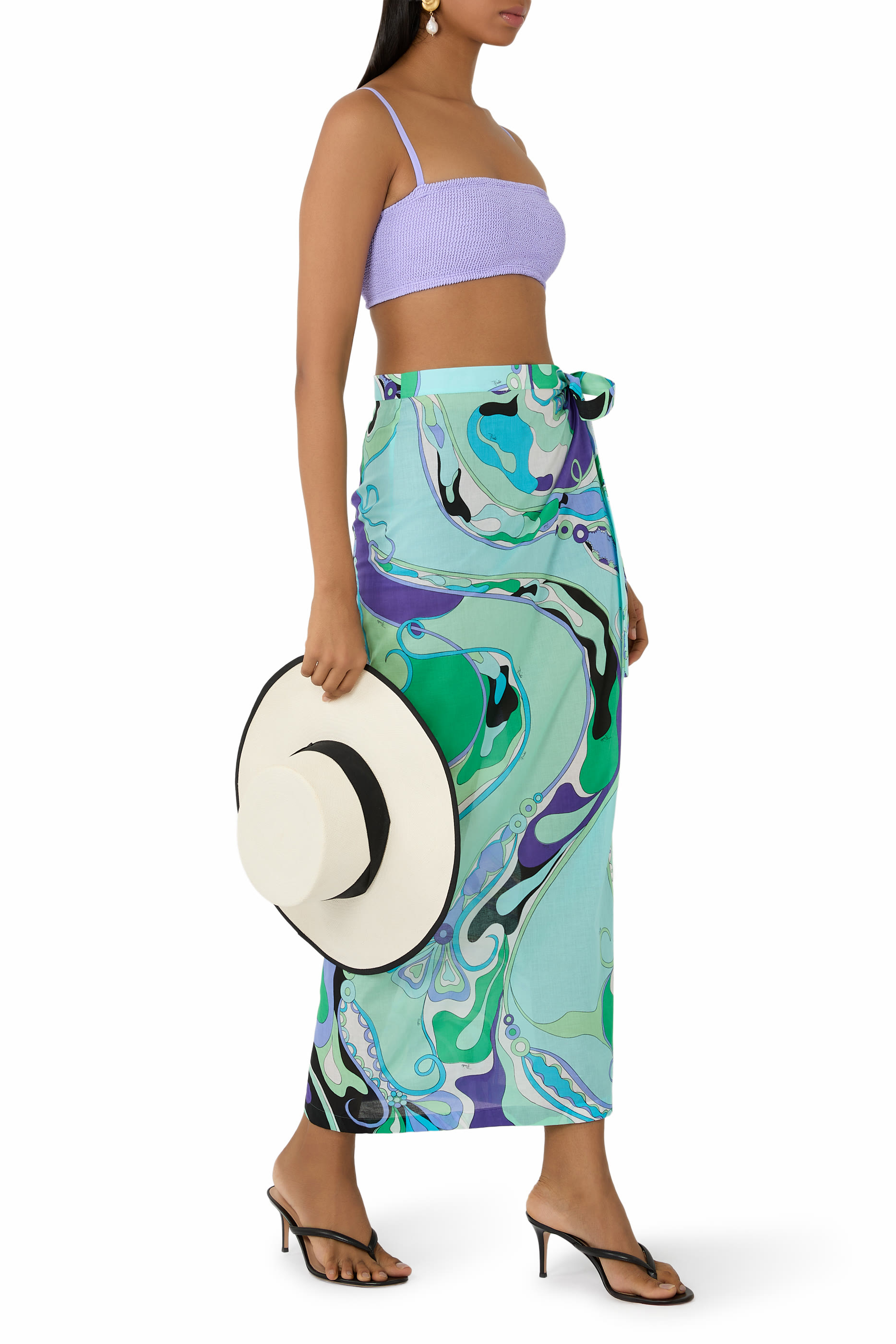 سارونغ بطبعة أوركيد قطن