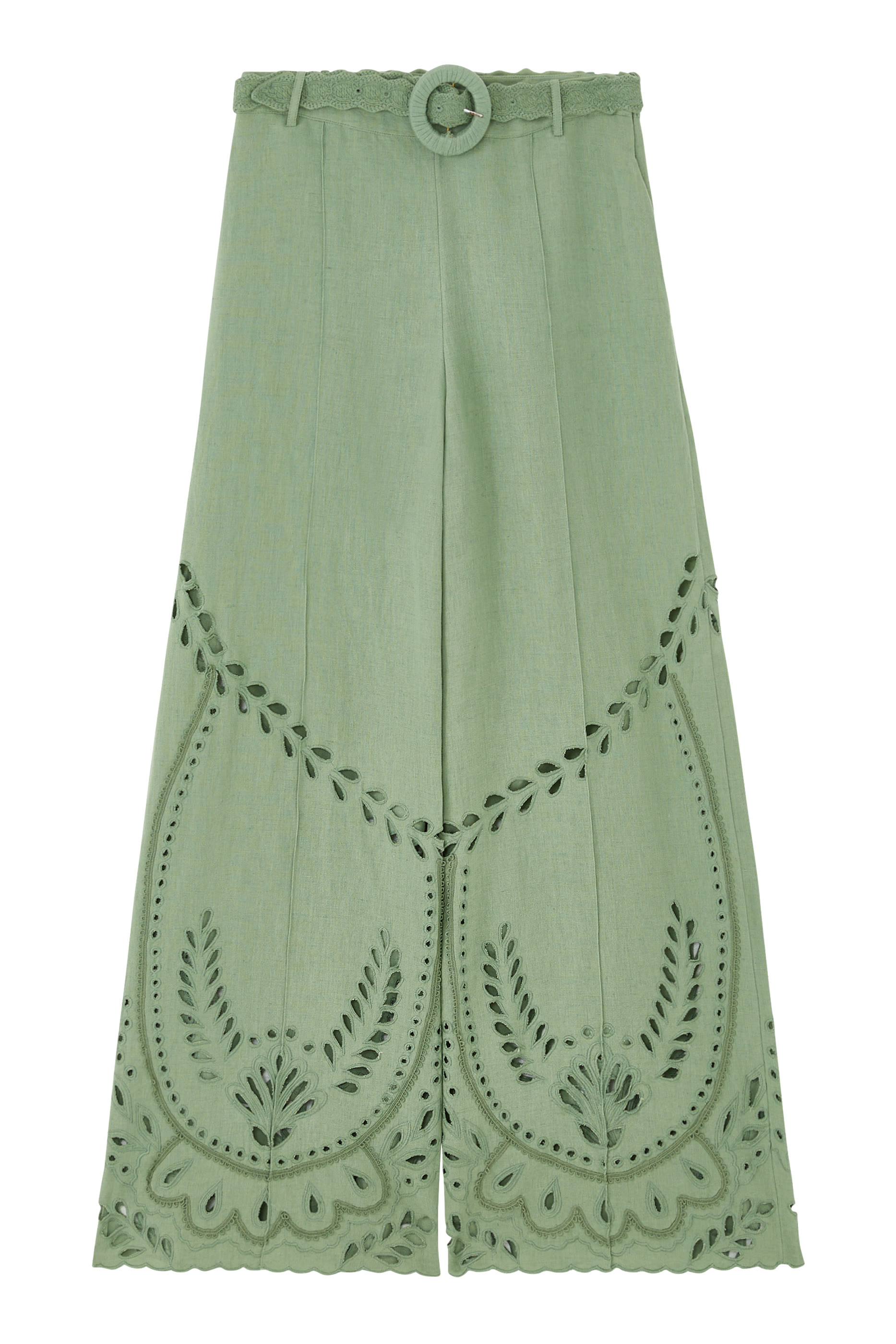 بنطال أليا واسع بحزام بمشبك